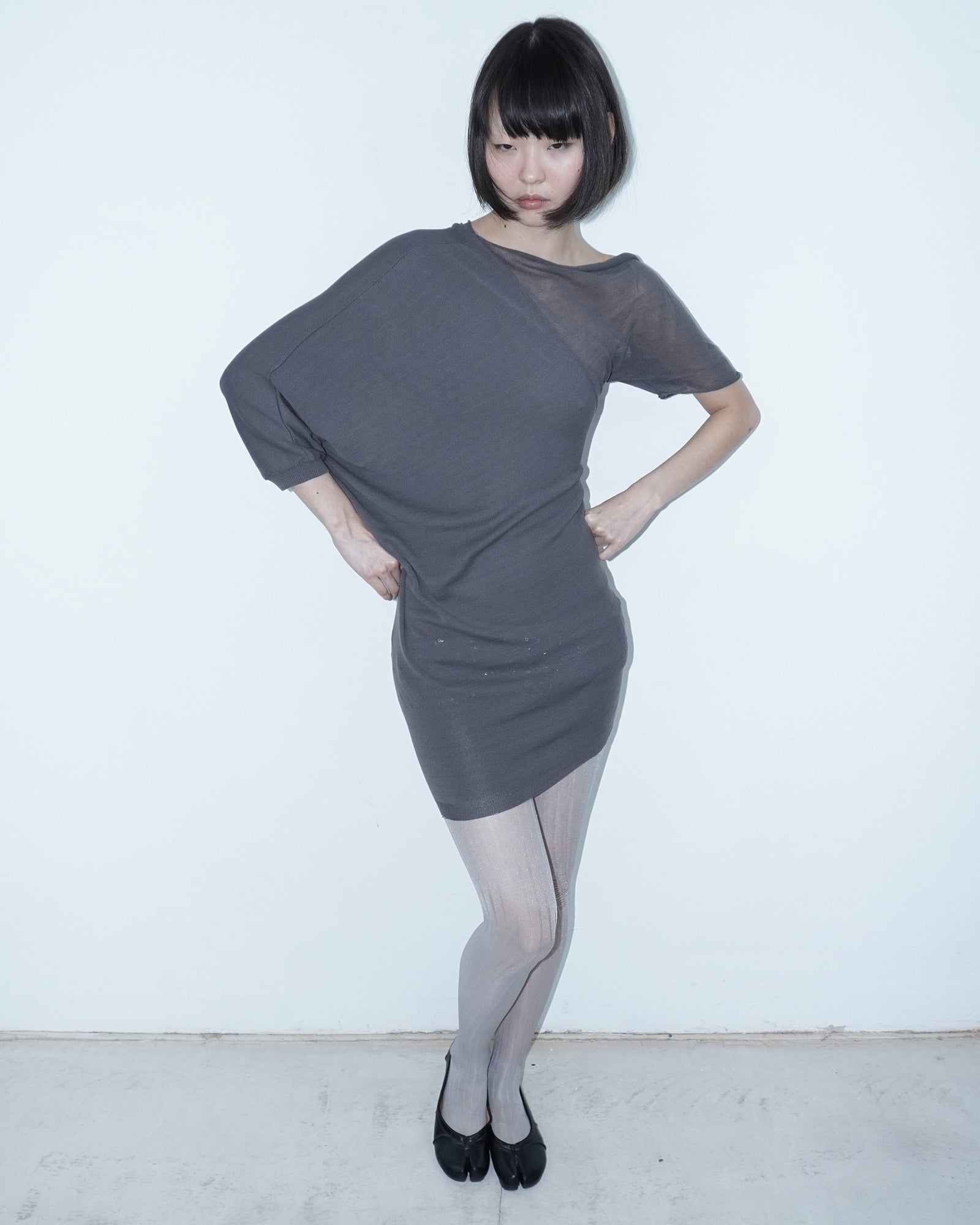 asymmetrical lightweight knit top