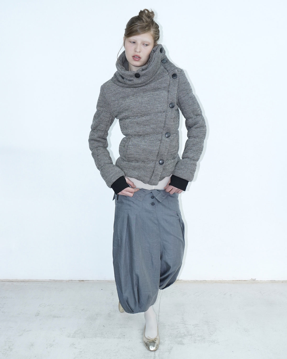 asymmetrical puffer jacket