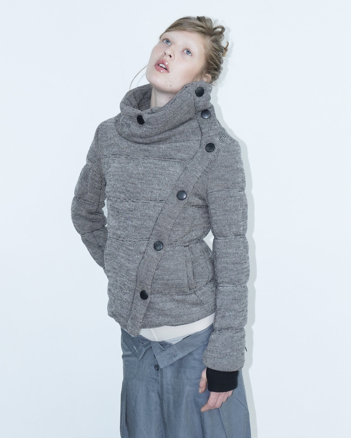 asymmetrical puffer jacket