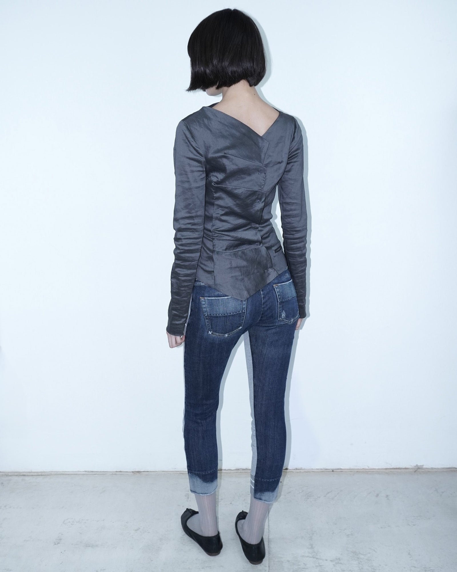 bi-material sporty capri pants