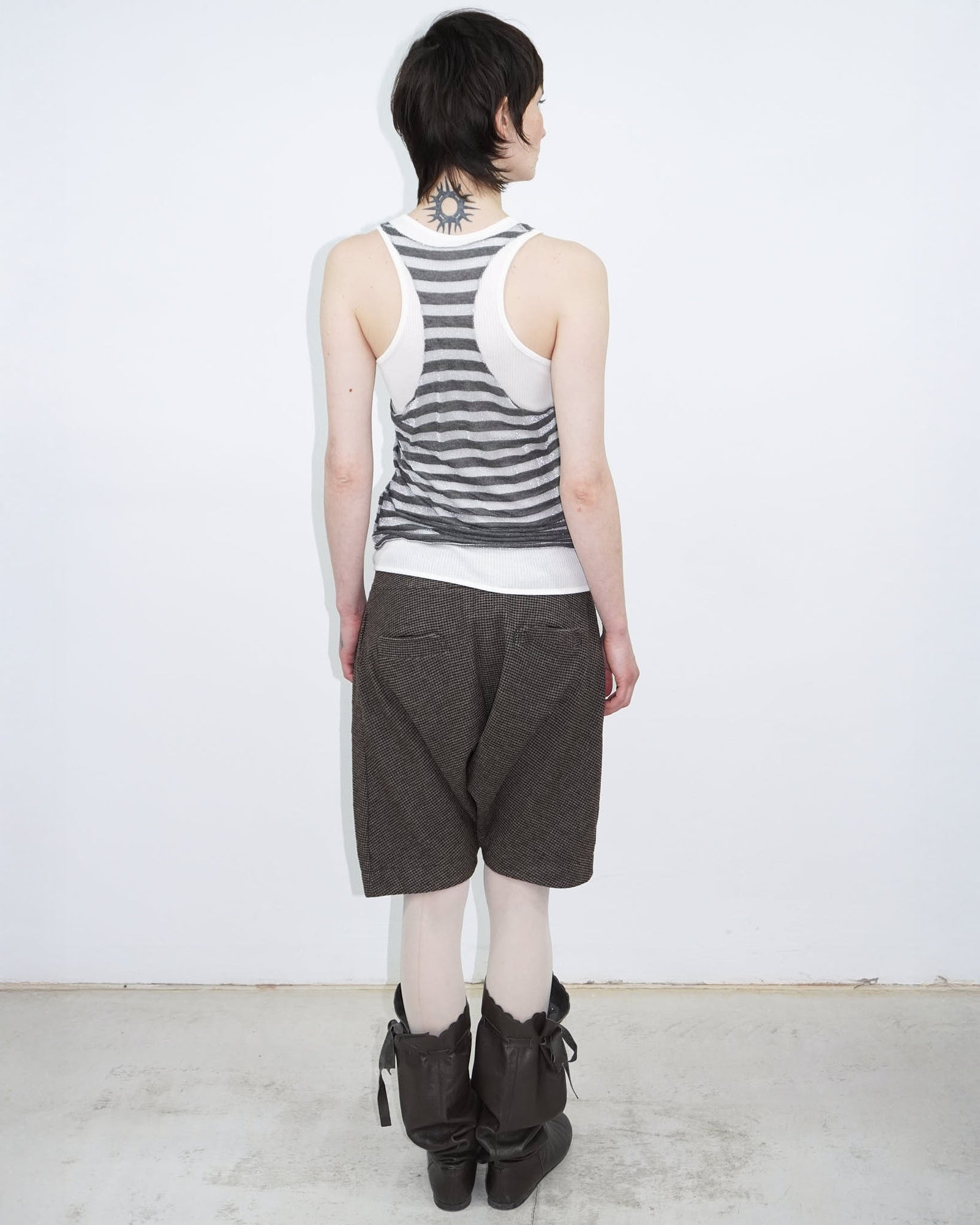 bimaterial double layer sheer tank top