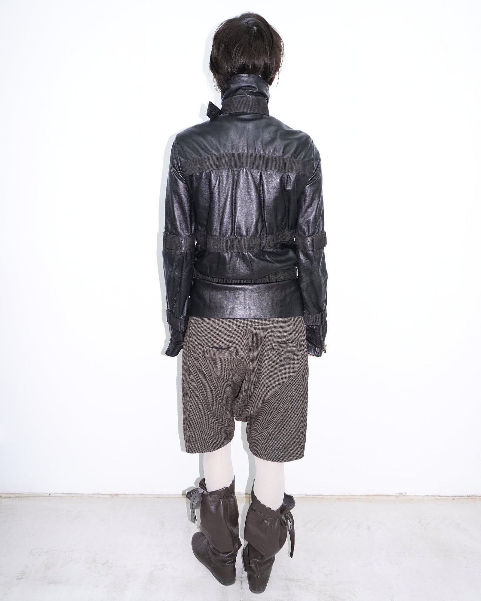 black bondage leather jacket