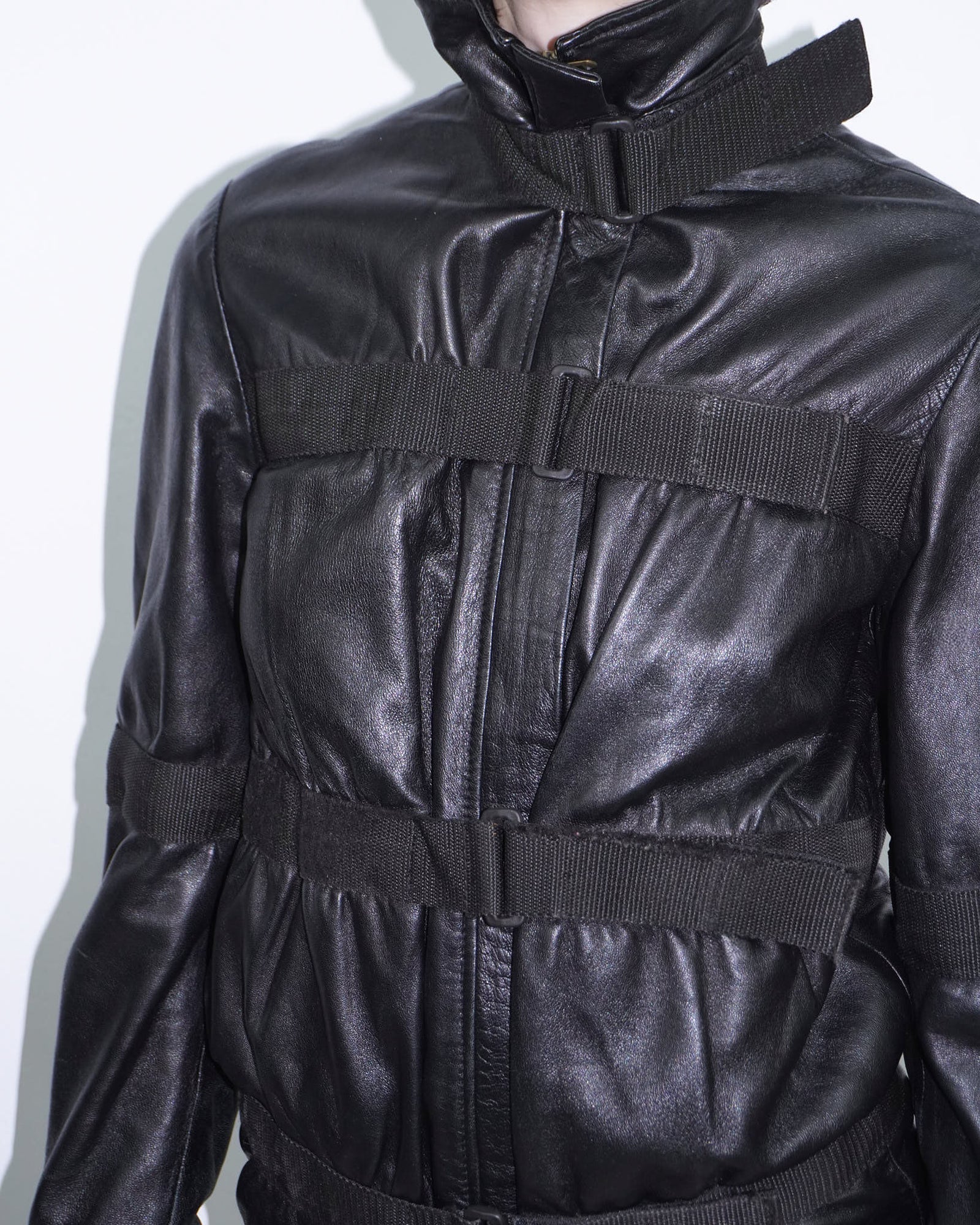 black bondage leather jacket
