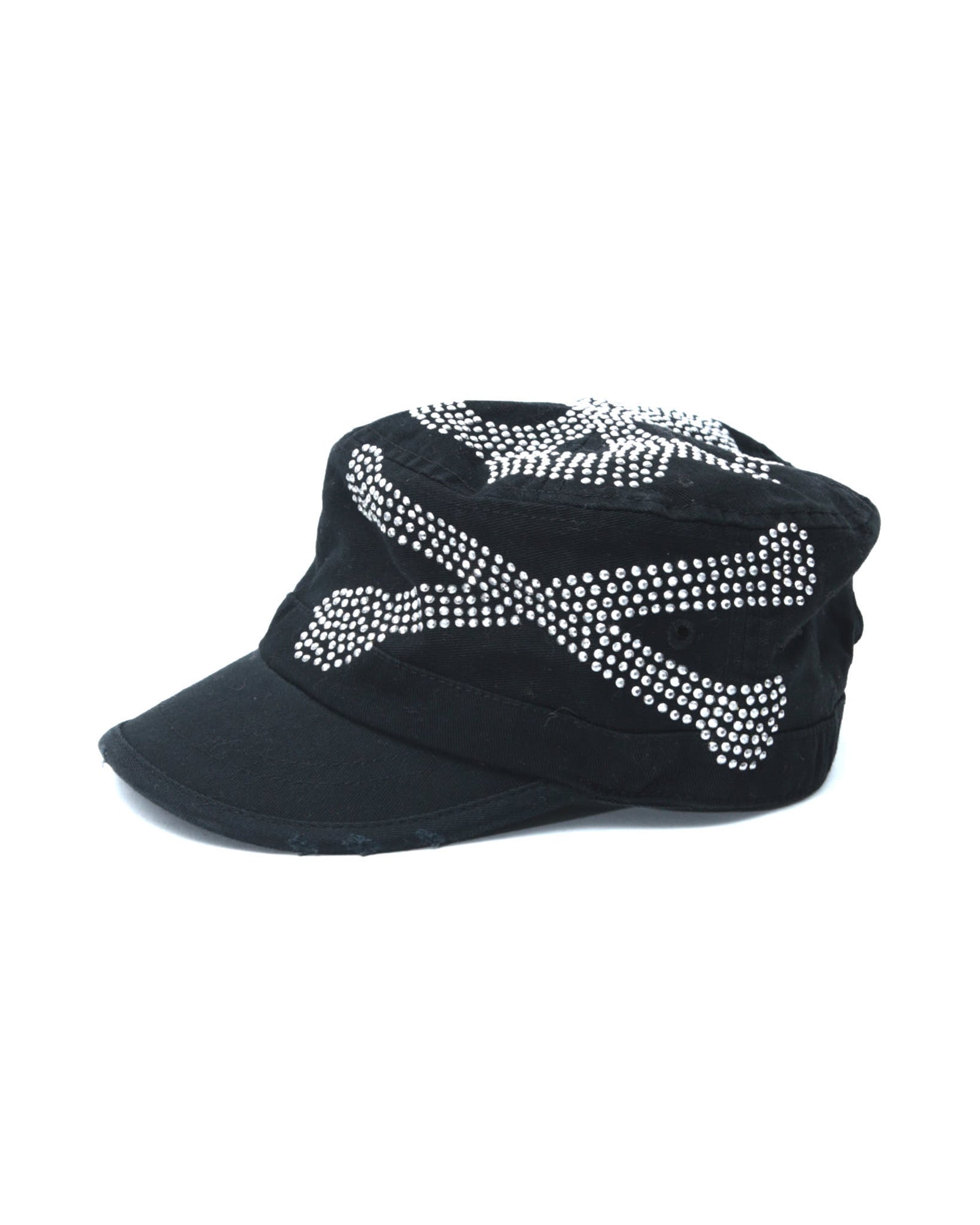black canva skull cap