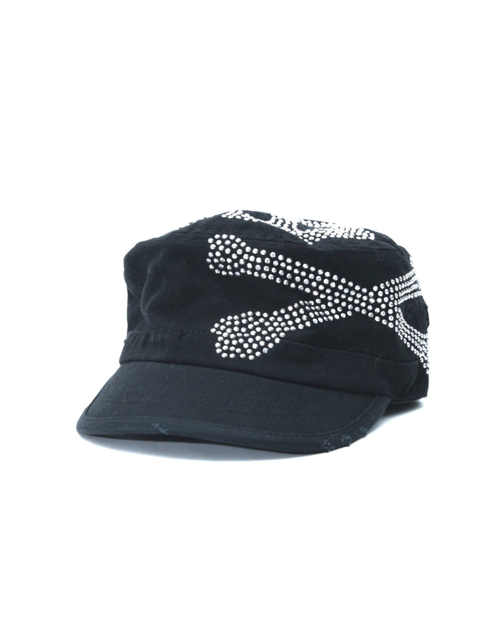 black canva skull cap