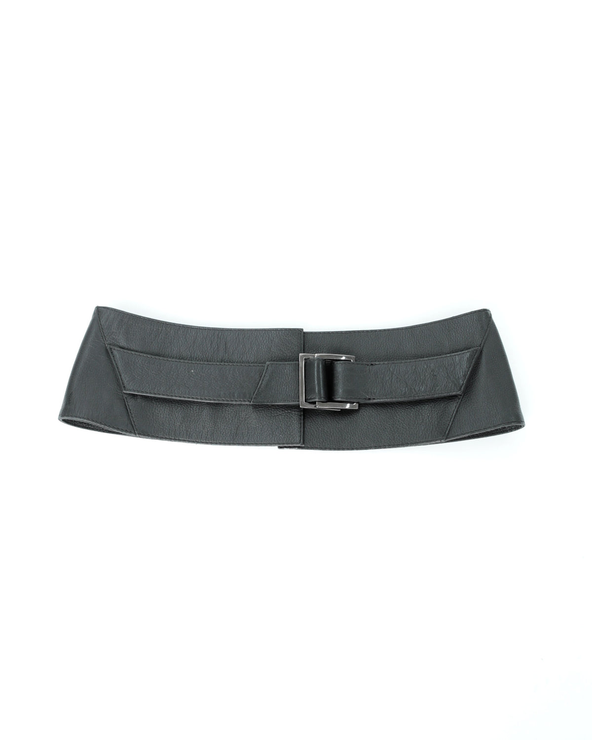 black leather belt with details