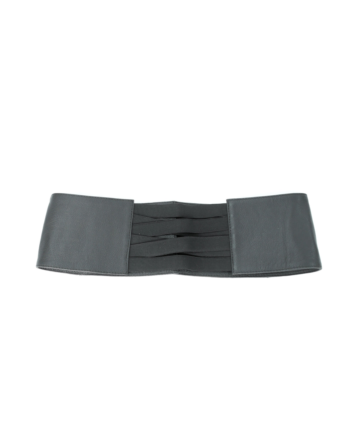 black leather belt with details