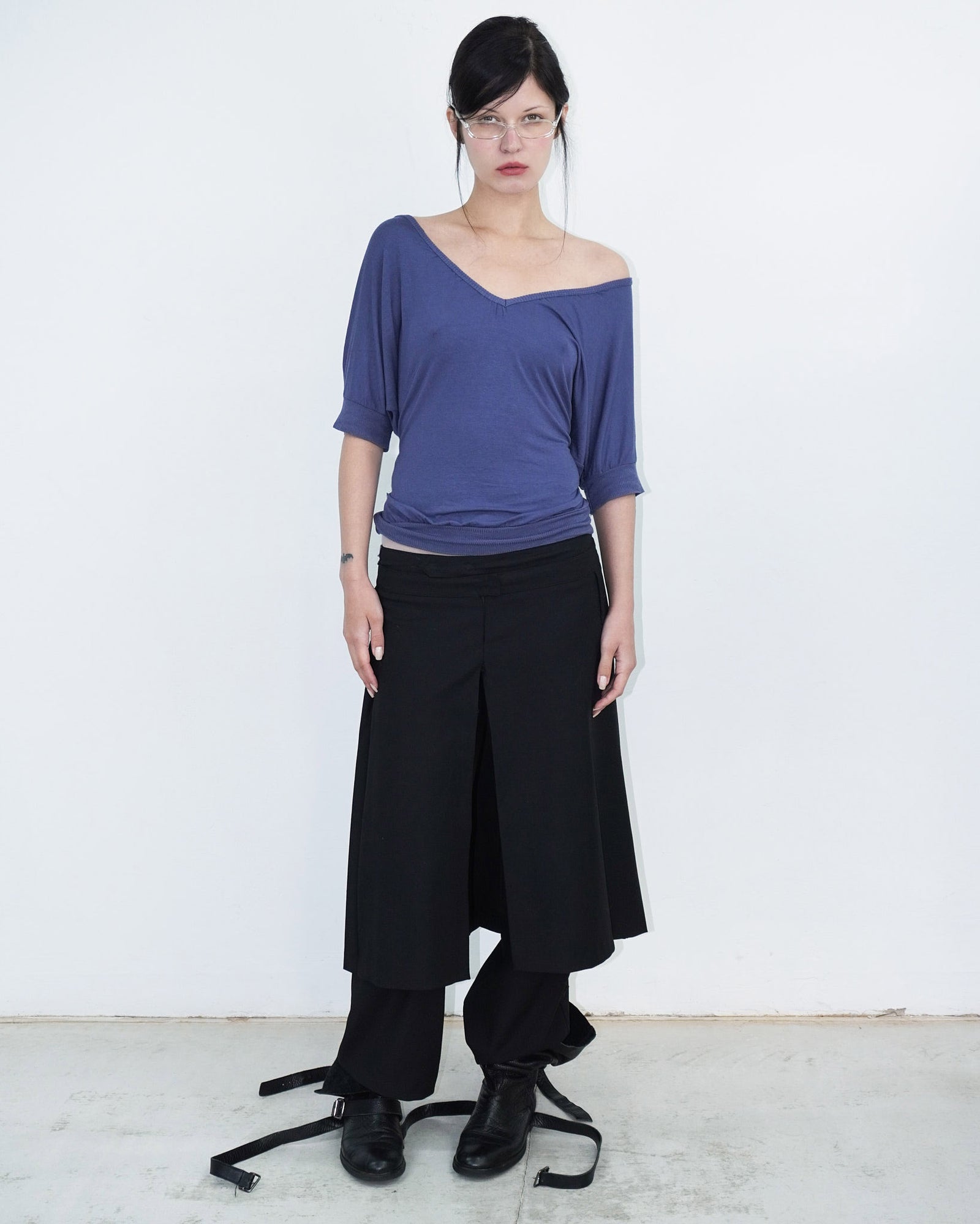 black pants with skirt layer
