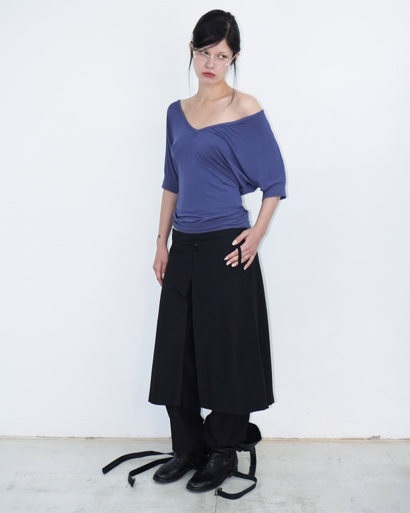 black pants with skirt layer