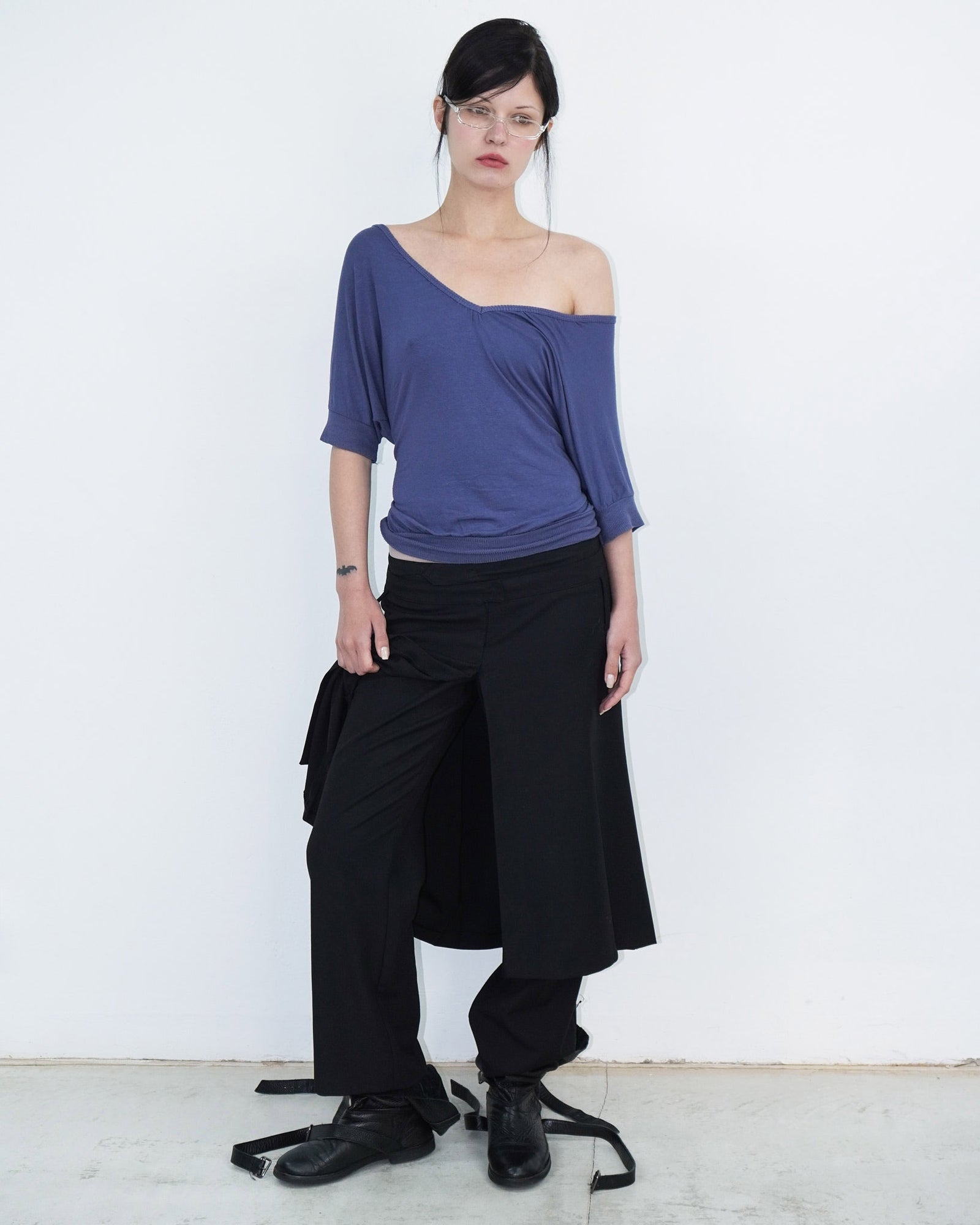 black pants with skirt layer