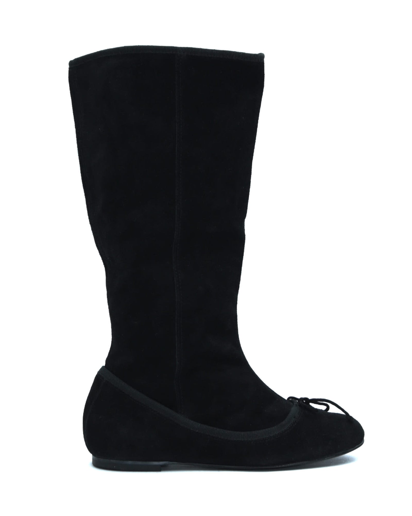 black suede mid-calf boots
