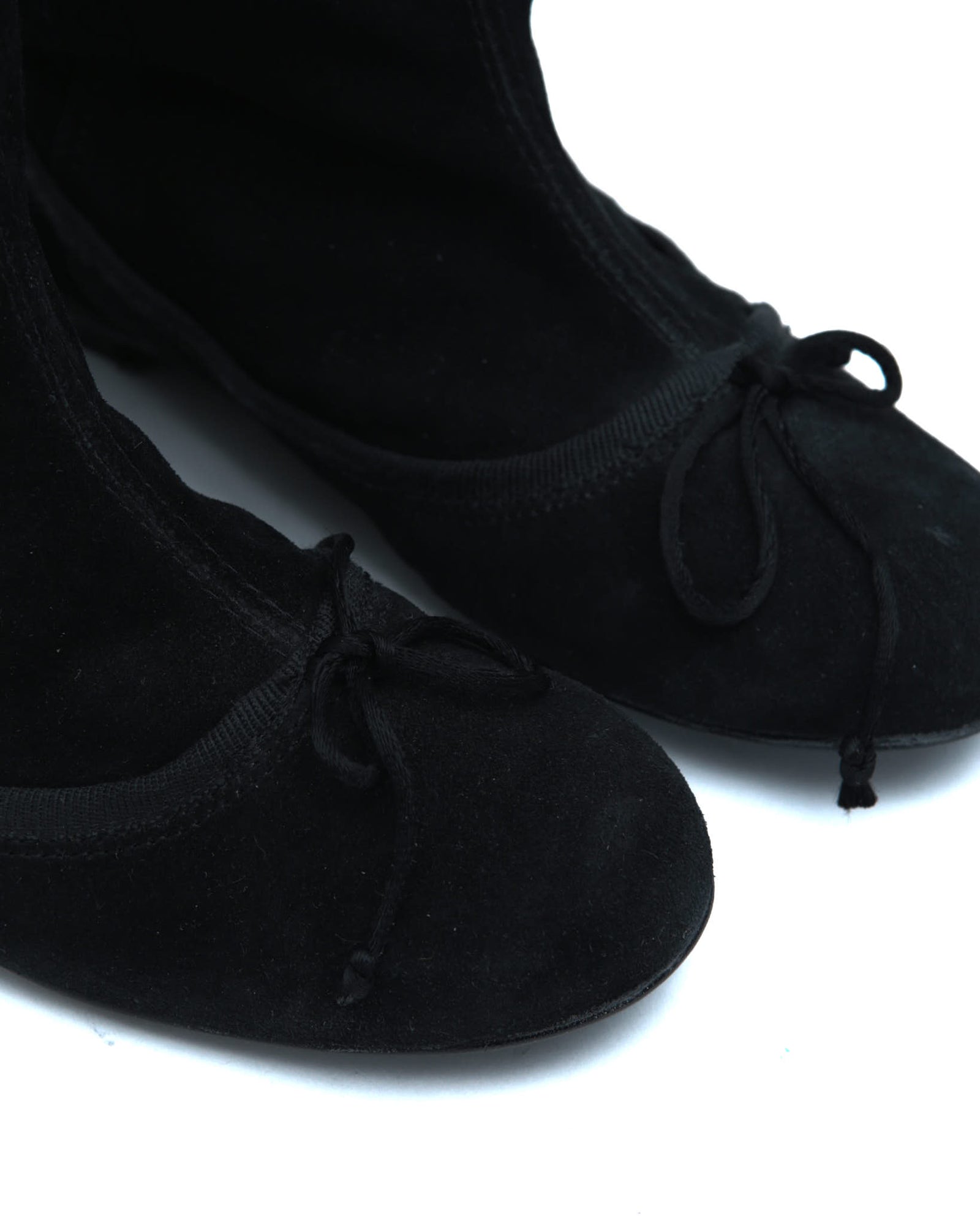 black suede mid-calf boots