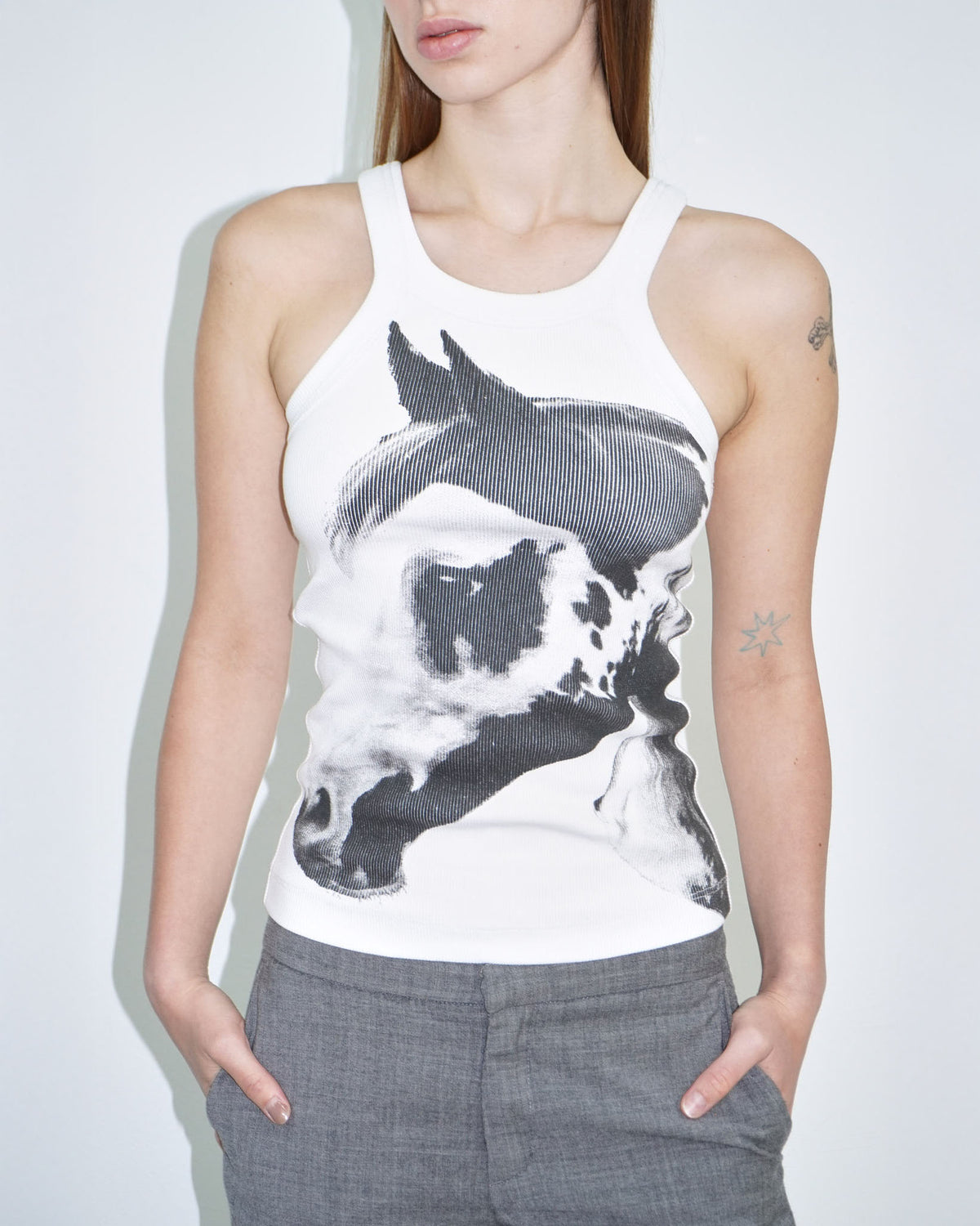 black & white horse tank top