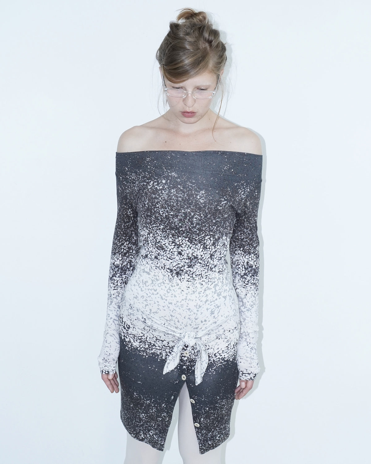 black/white midi dress