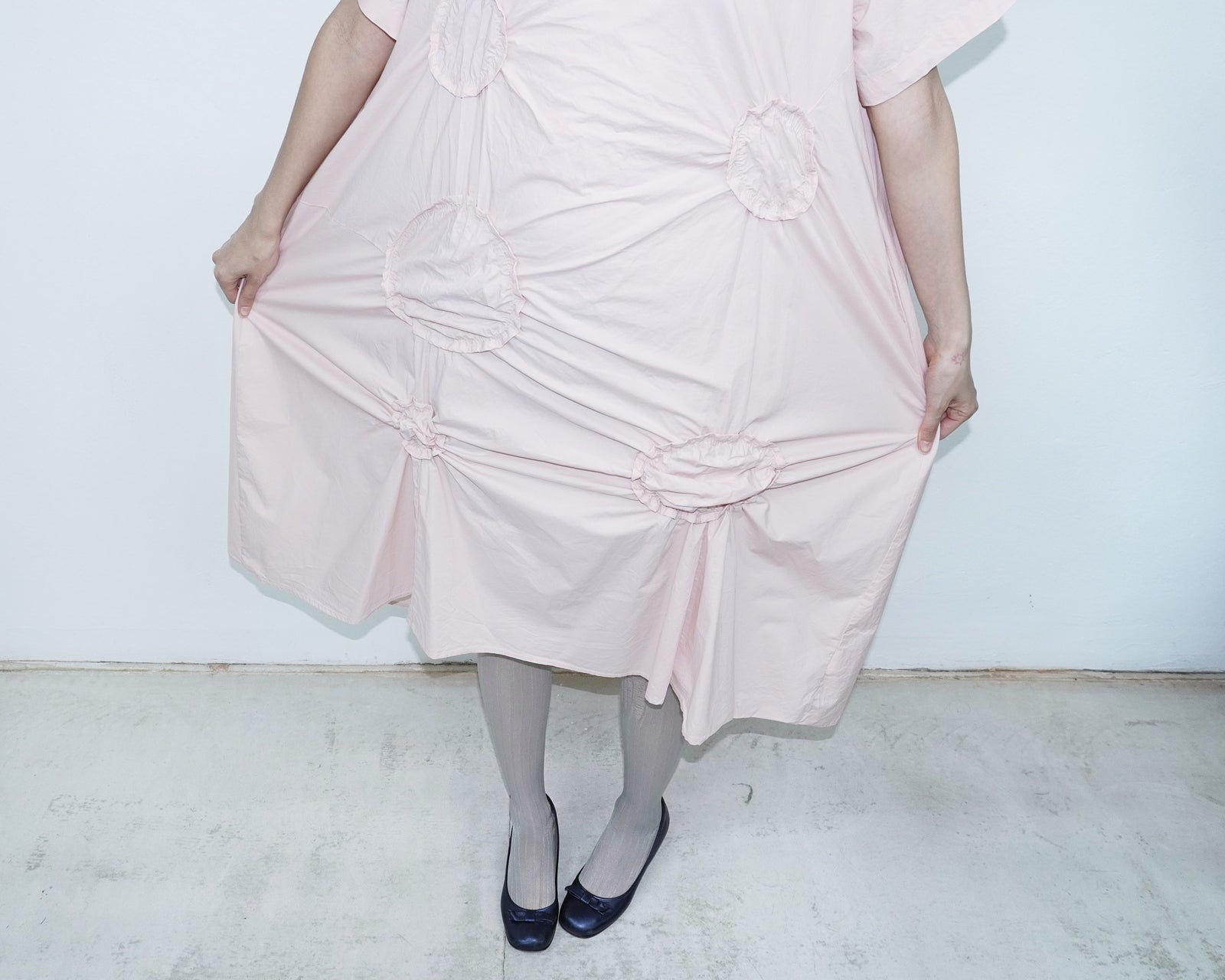 blush pink ruffle dress
