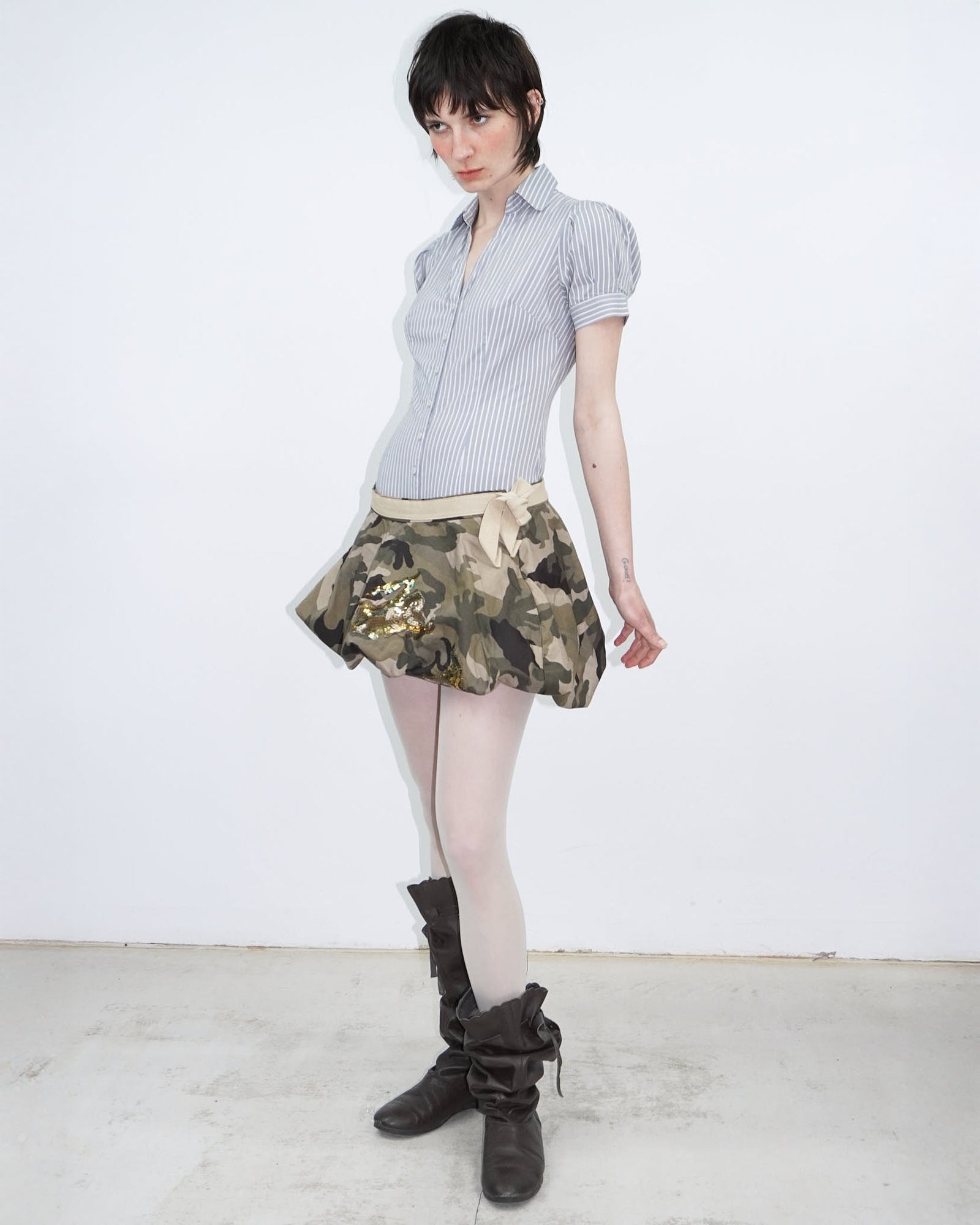 camo bubble skirt