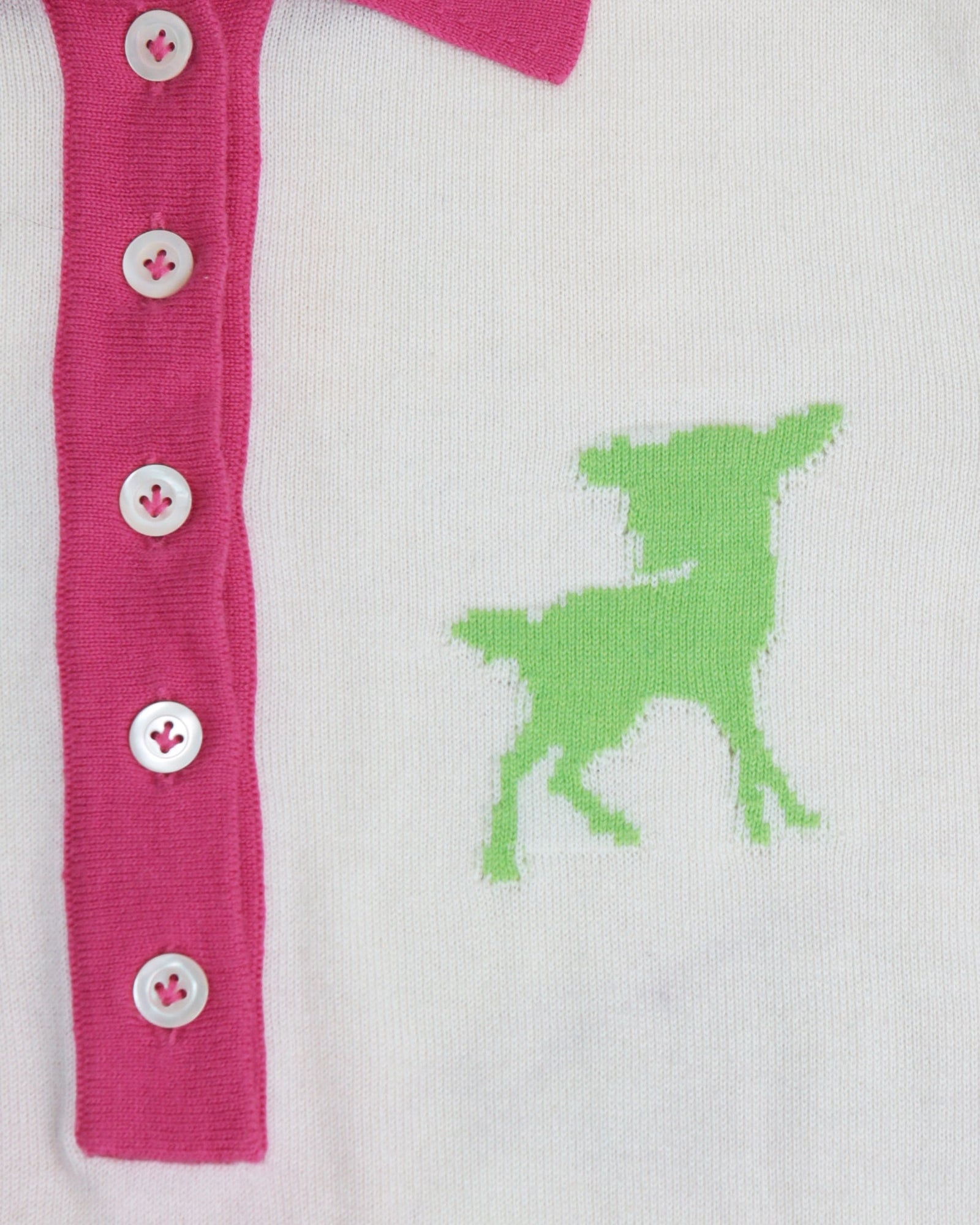 cashmere knit polo with deer