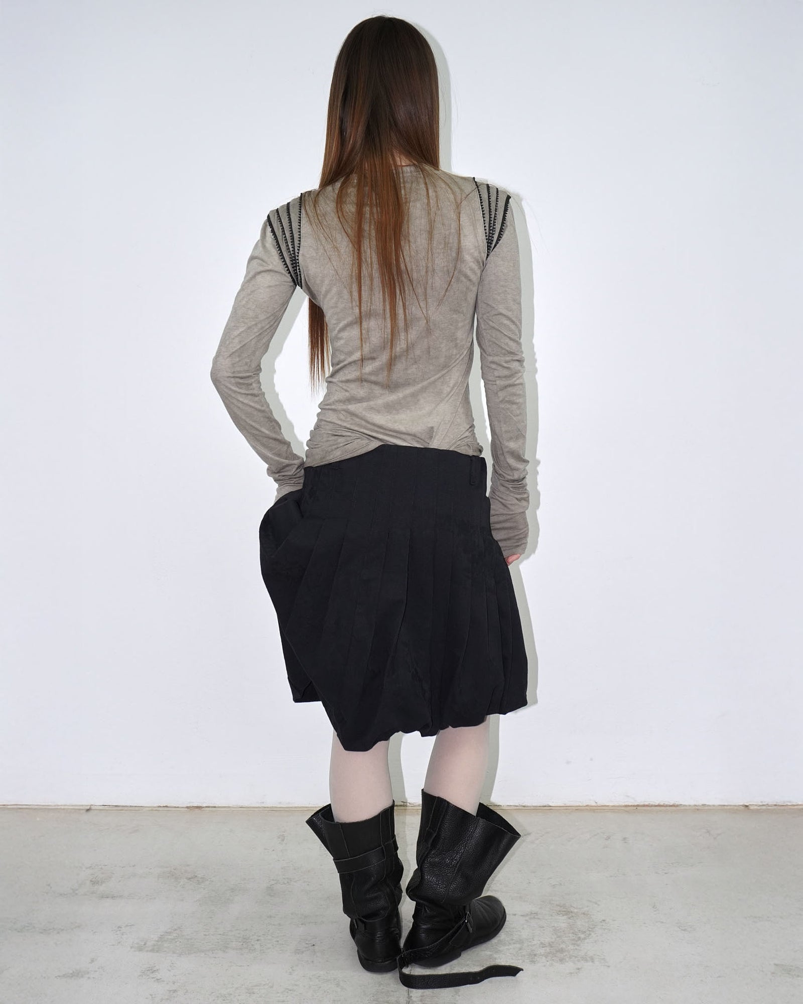 charcoal safety pin skirt