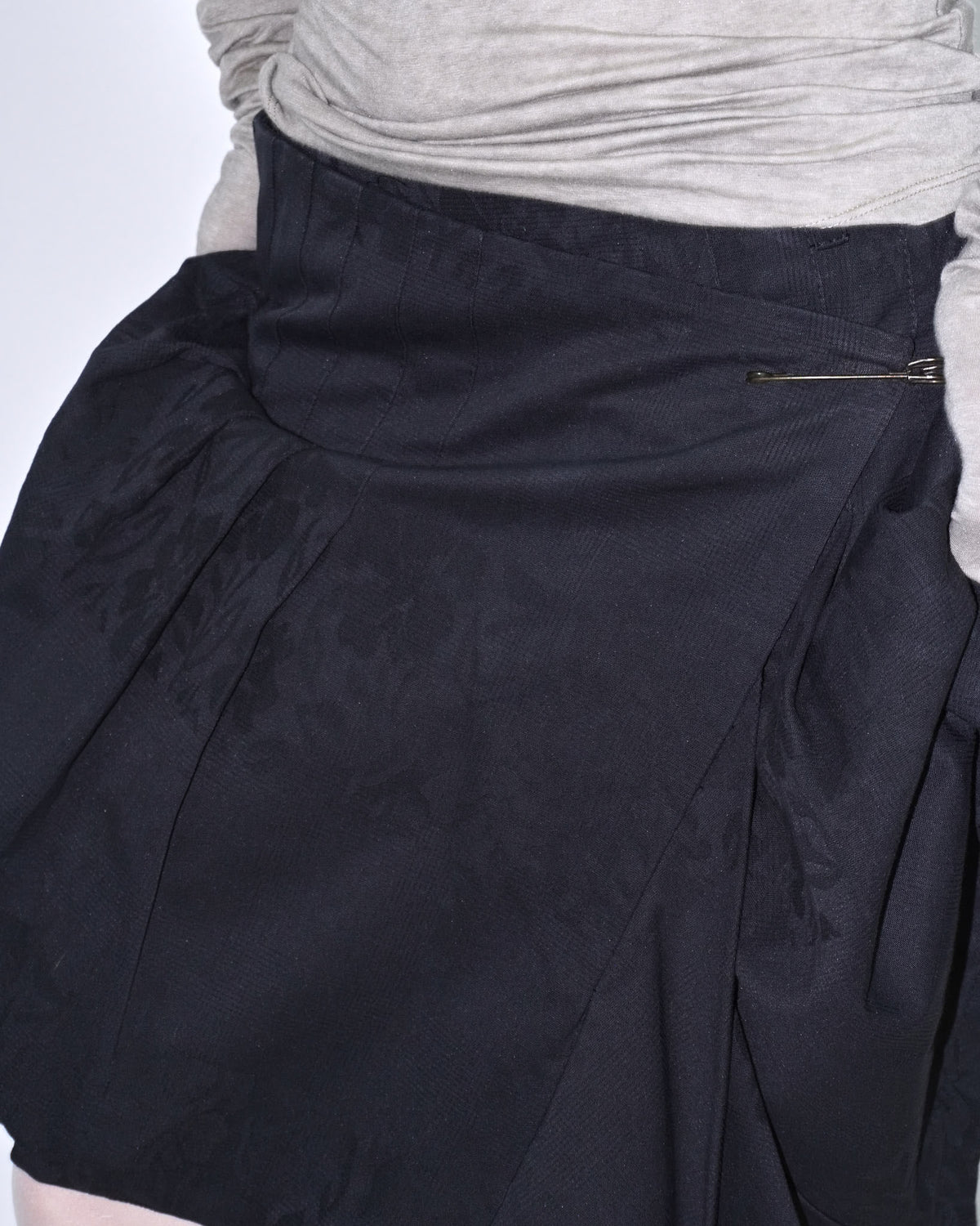 charcoal safety pin skirt
