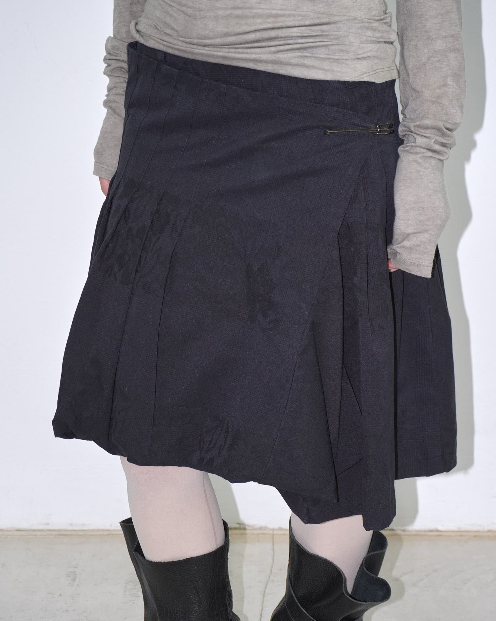 charcoal safety pin skirt