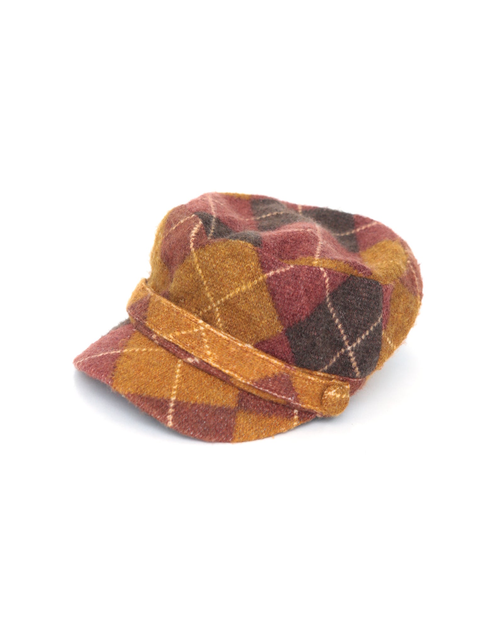 checkered winter felt hat