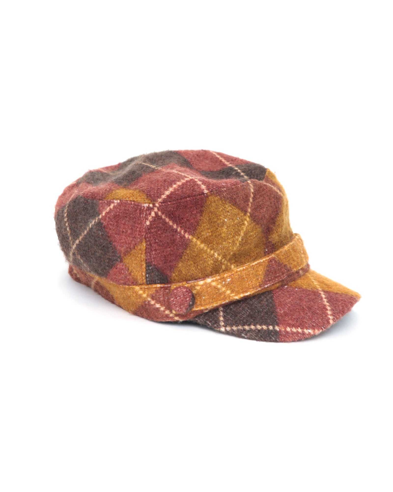 checkered winter felt hat
