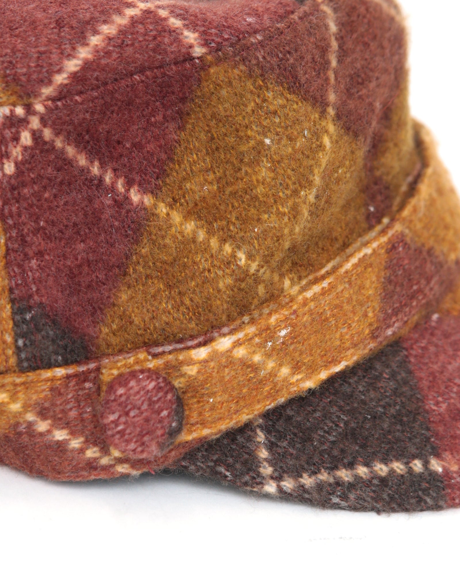 checkered winter felt hat