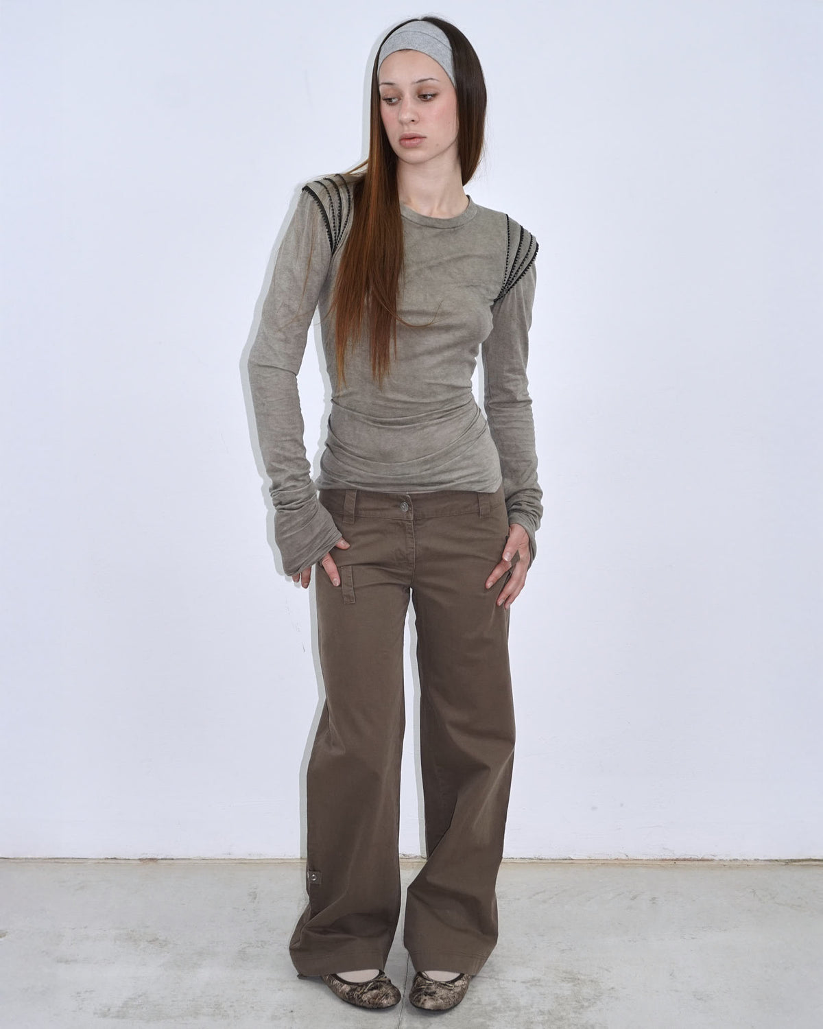cool brown/green loops pants