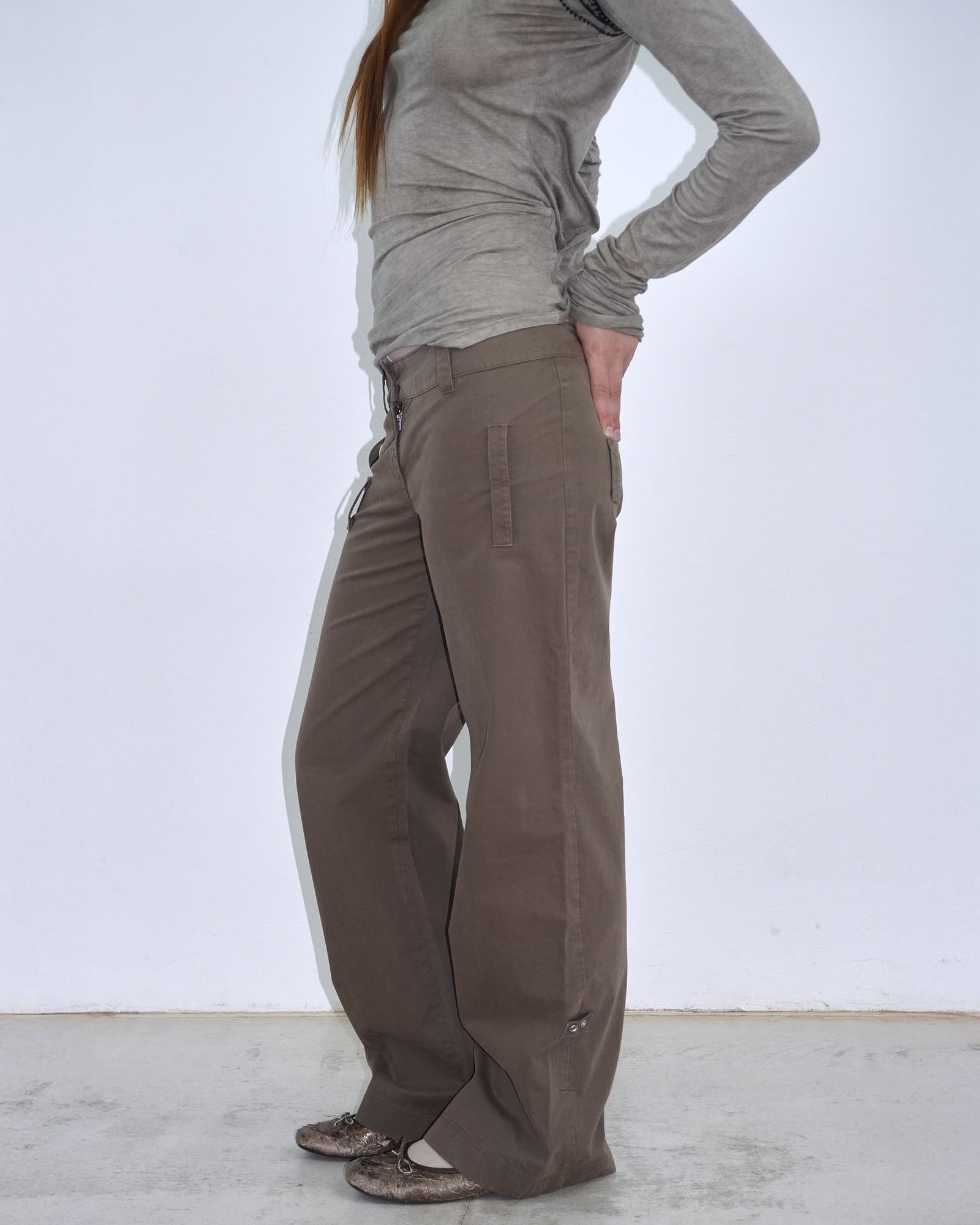 cool brown/green loops pants