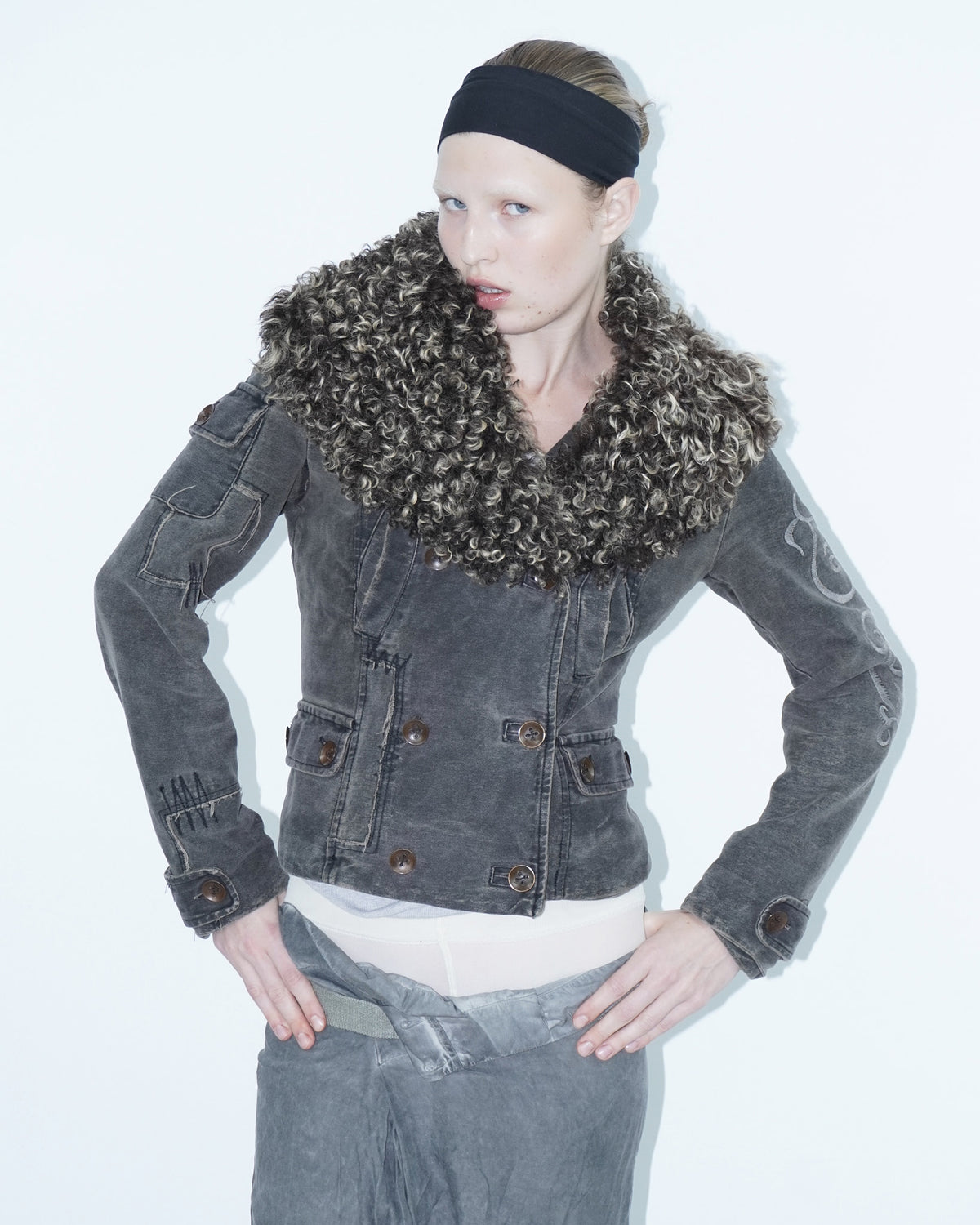 cotton jacket with fur