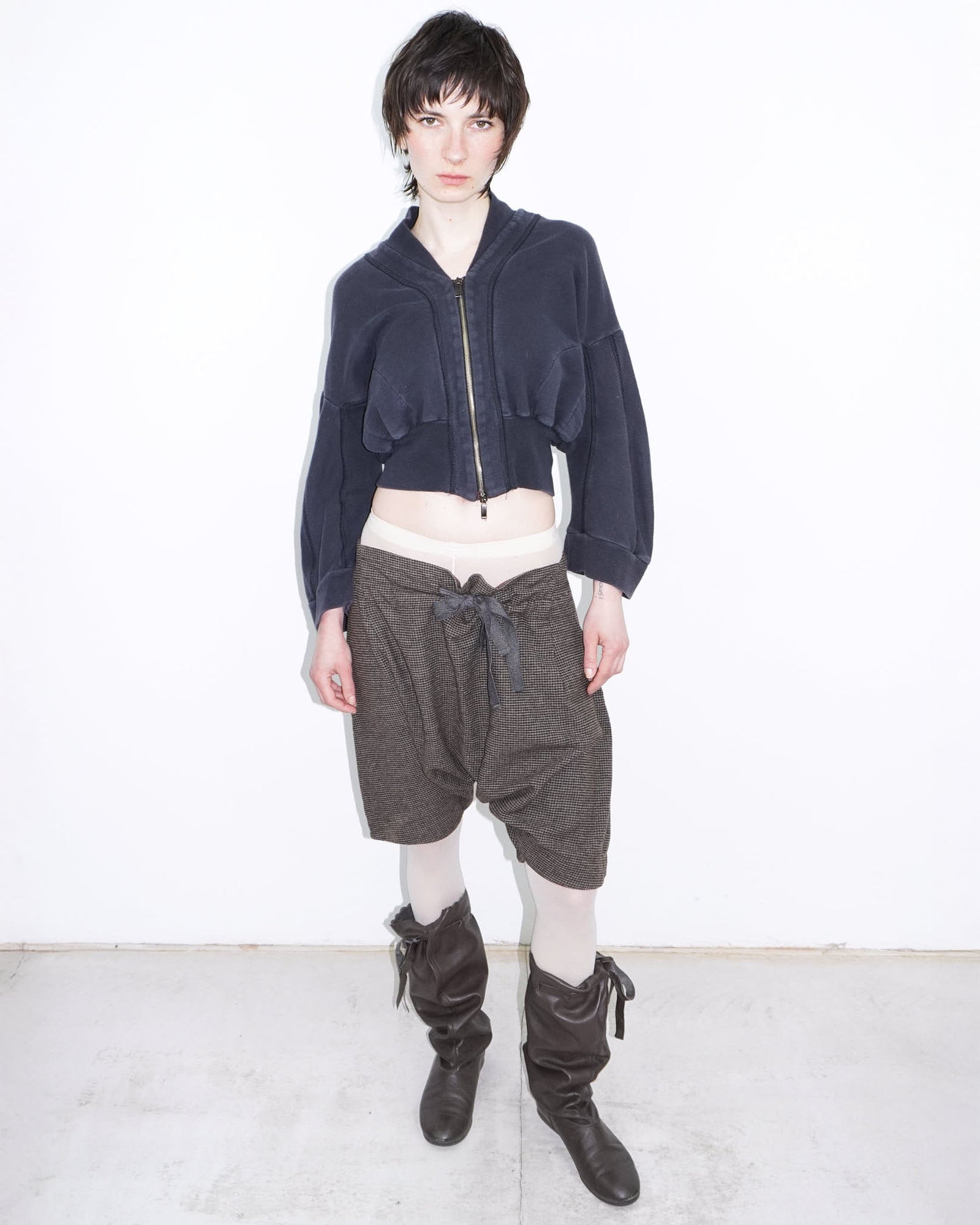 cropped zip-up jacket