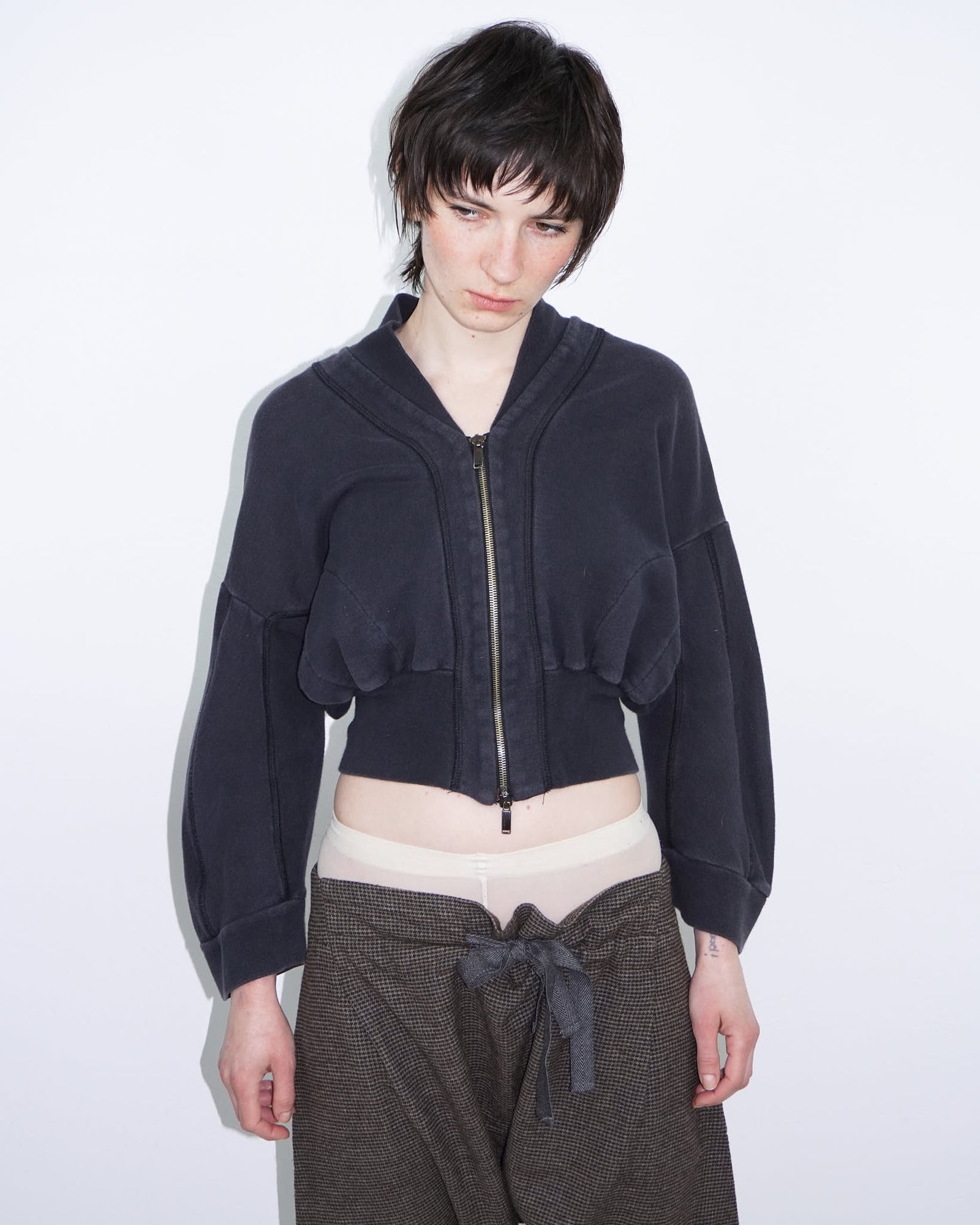 cropped zip-up jacket