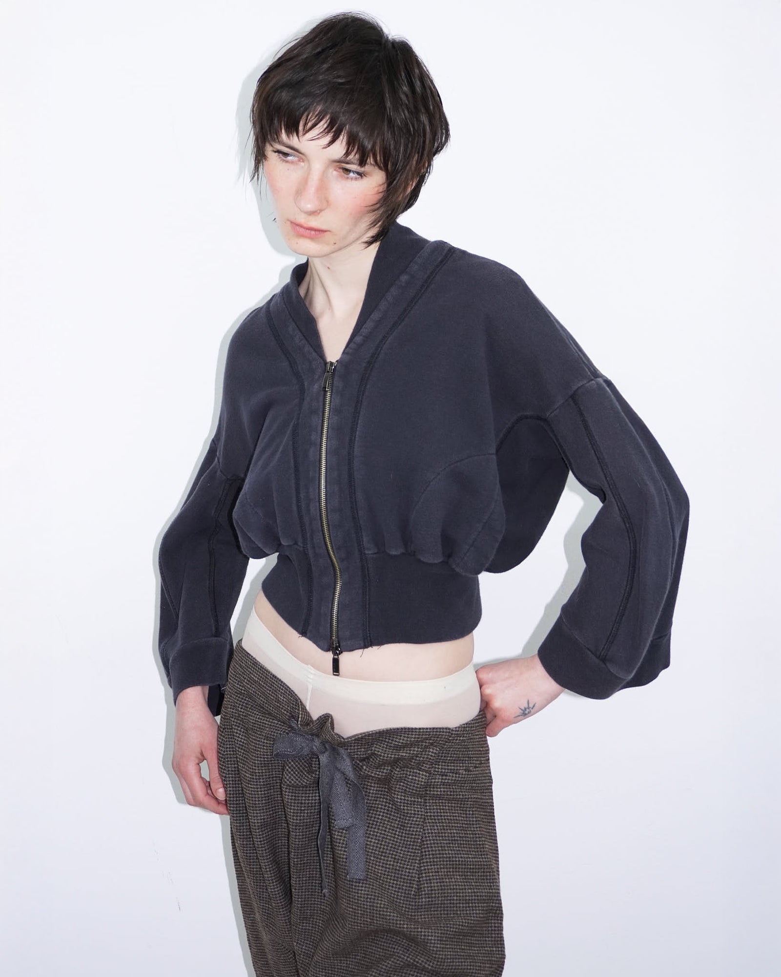 cropped zip-up jacket