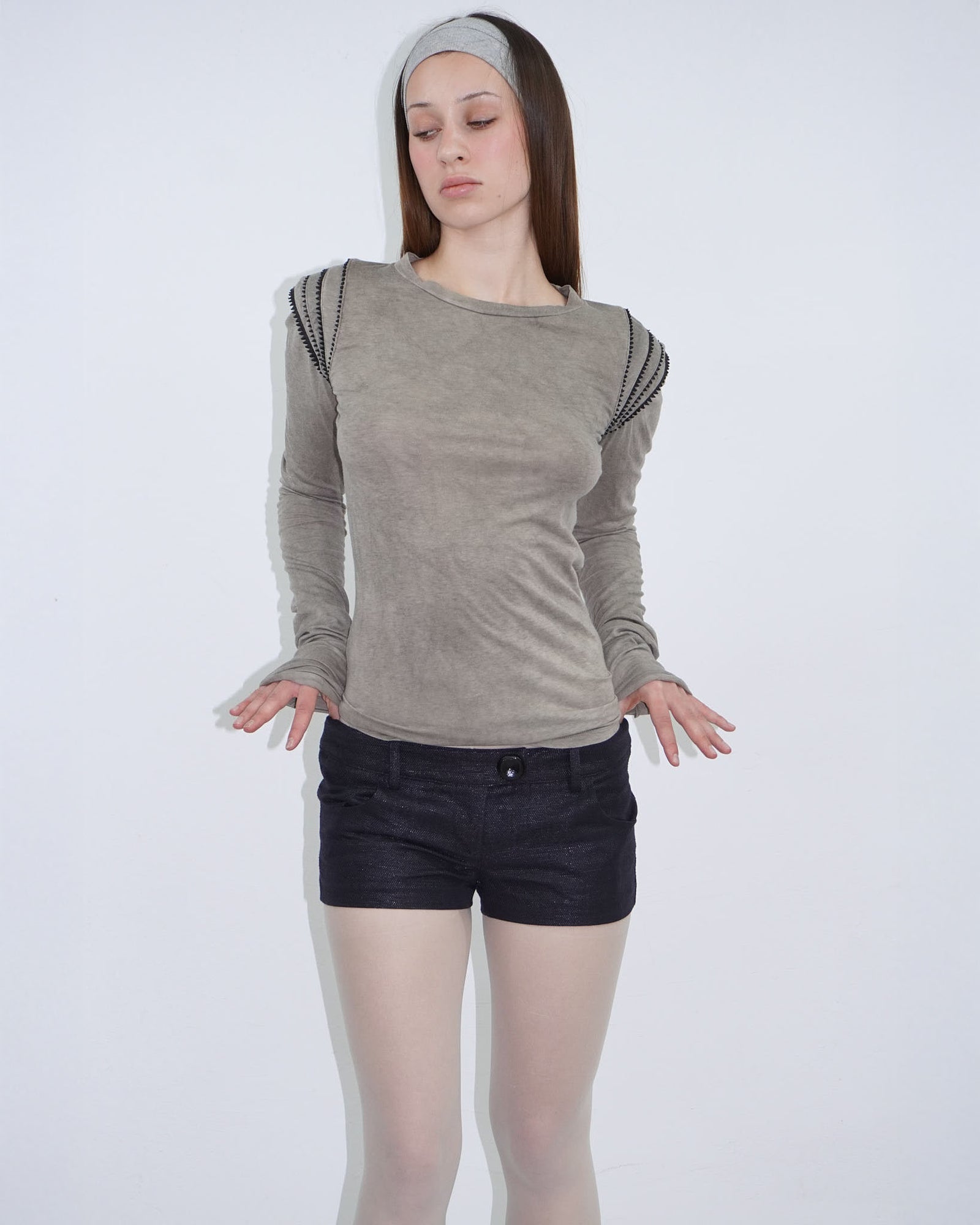 dark blue glossy hotpants