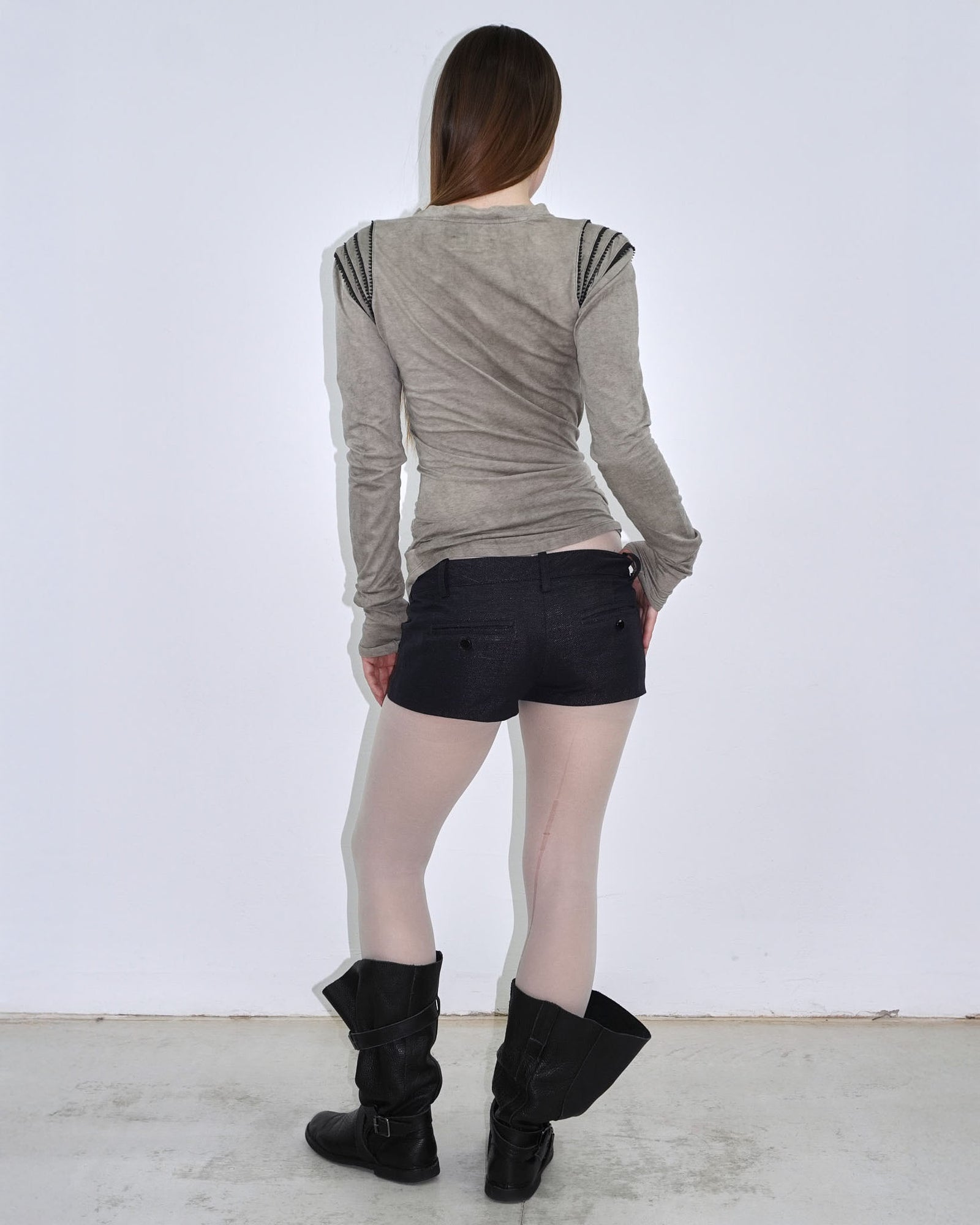 dark blue glossy hotpants