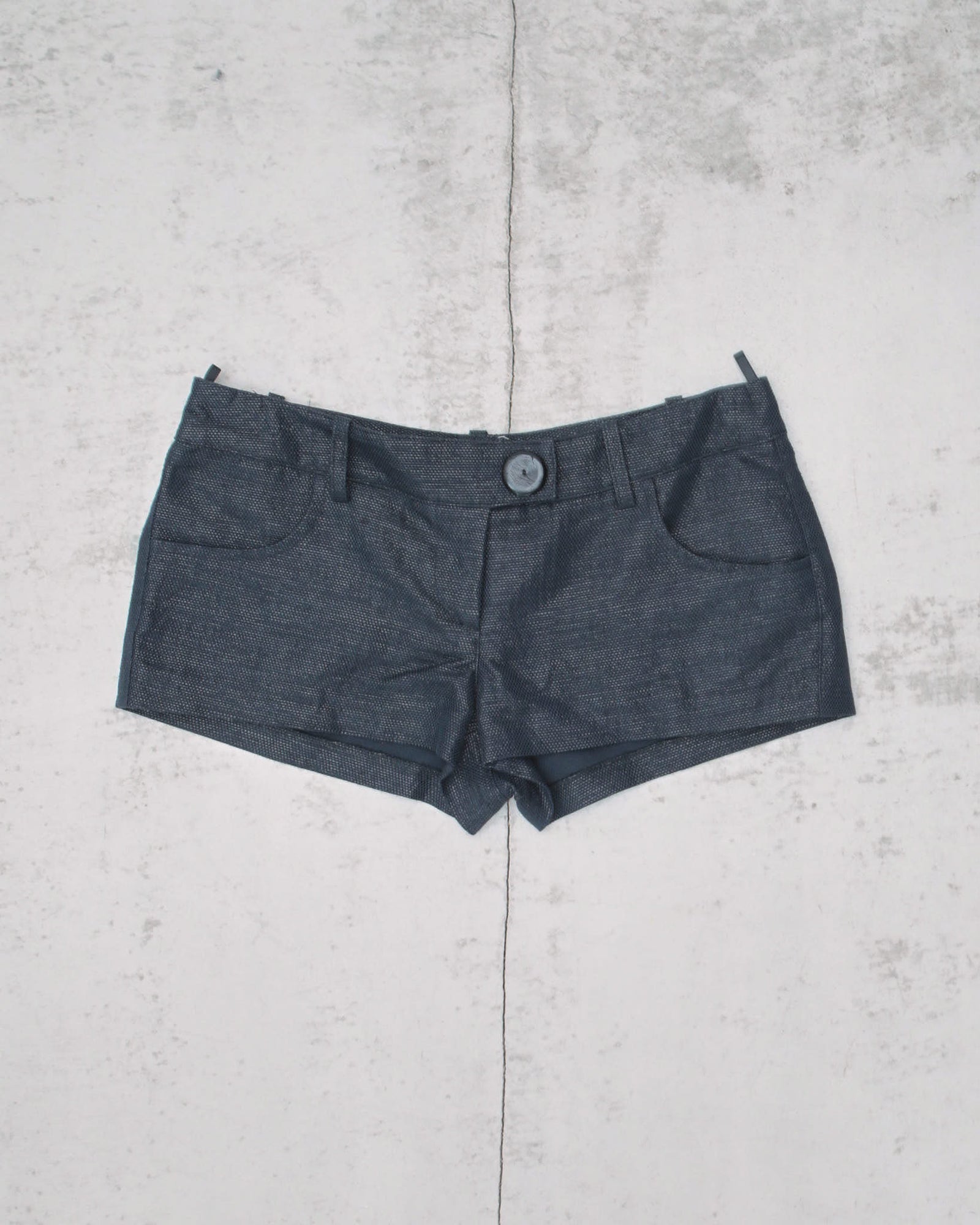 dark blue glossy hotpants