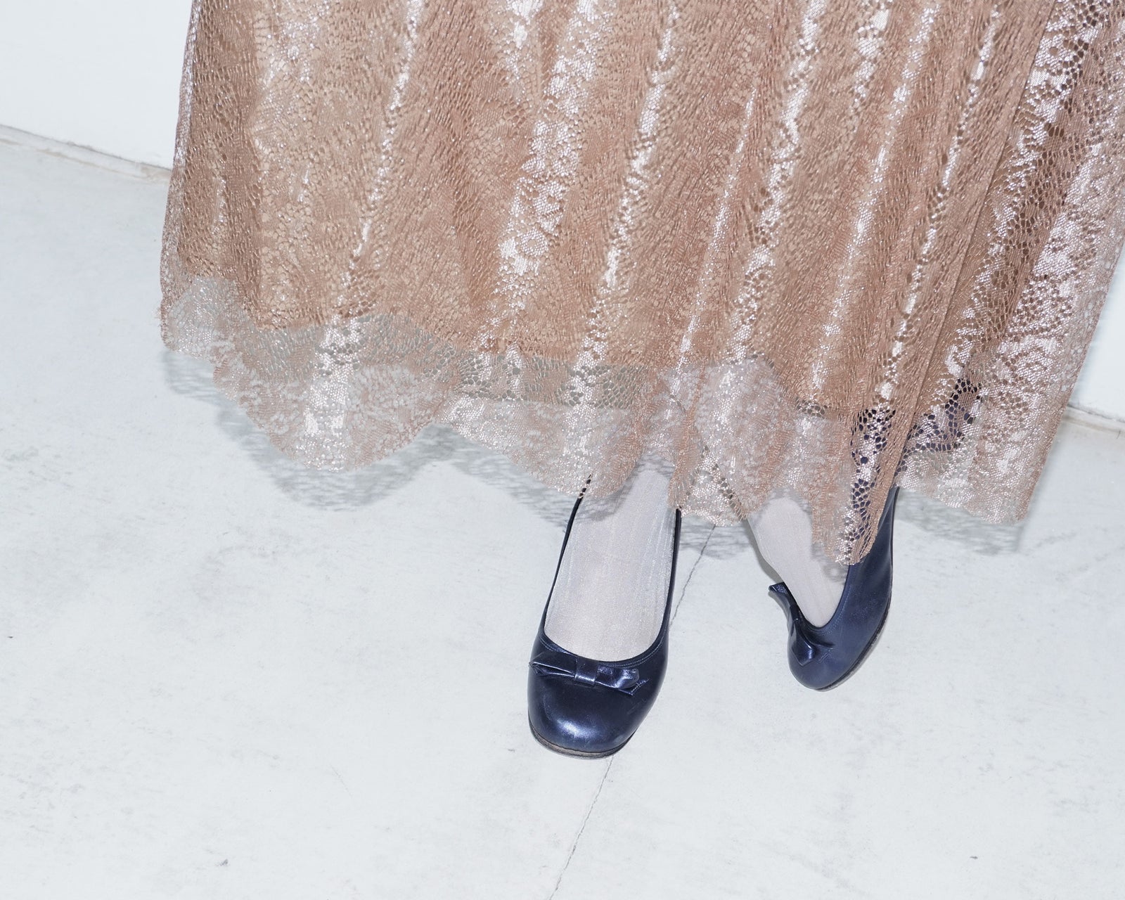gold lace two-piece dress