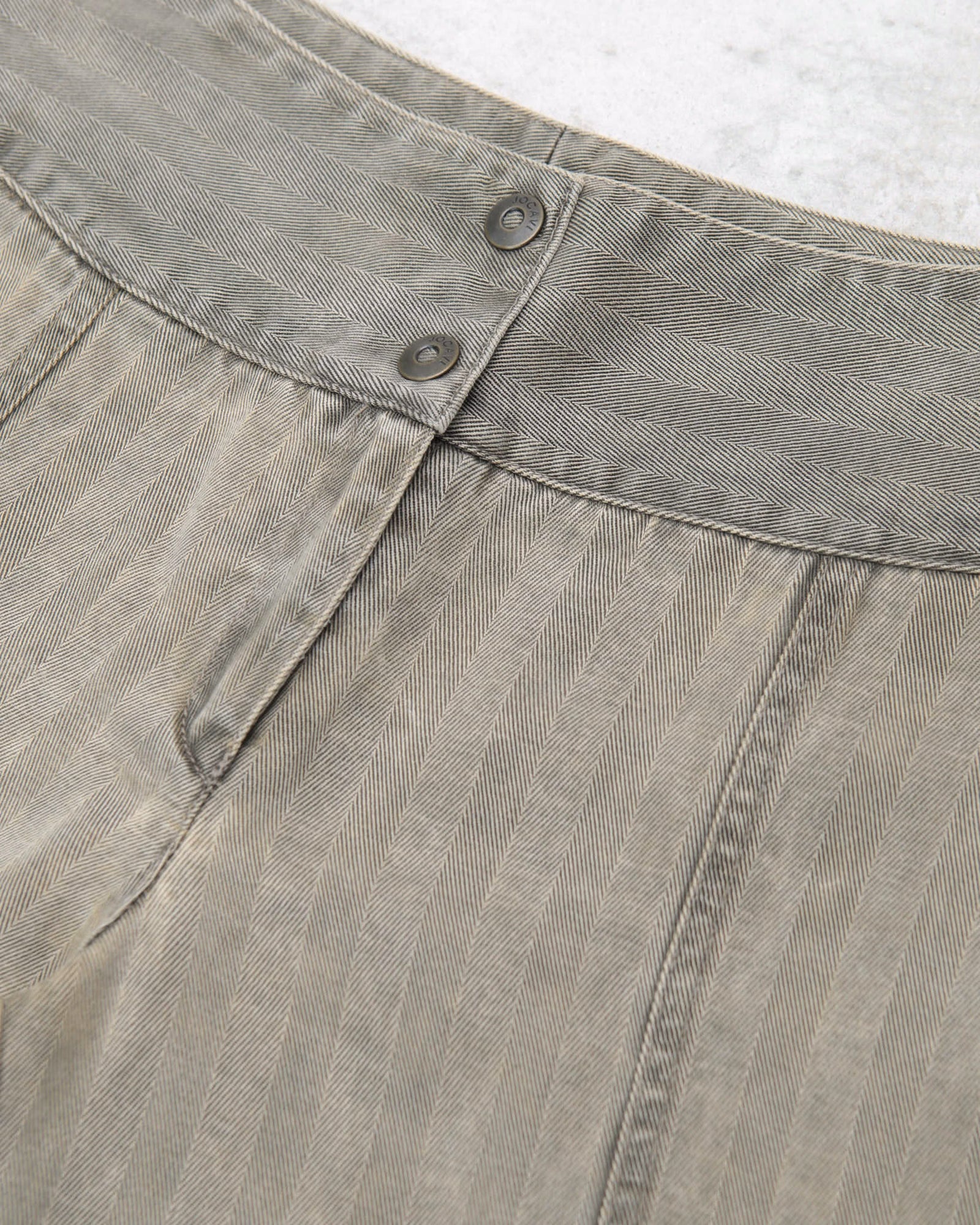 distressed striped straight pants