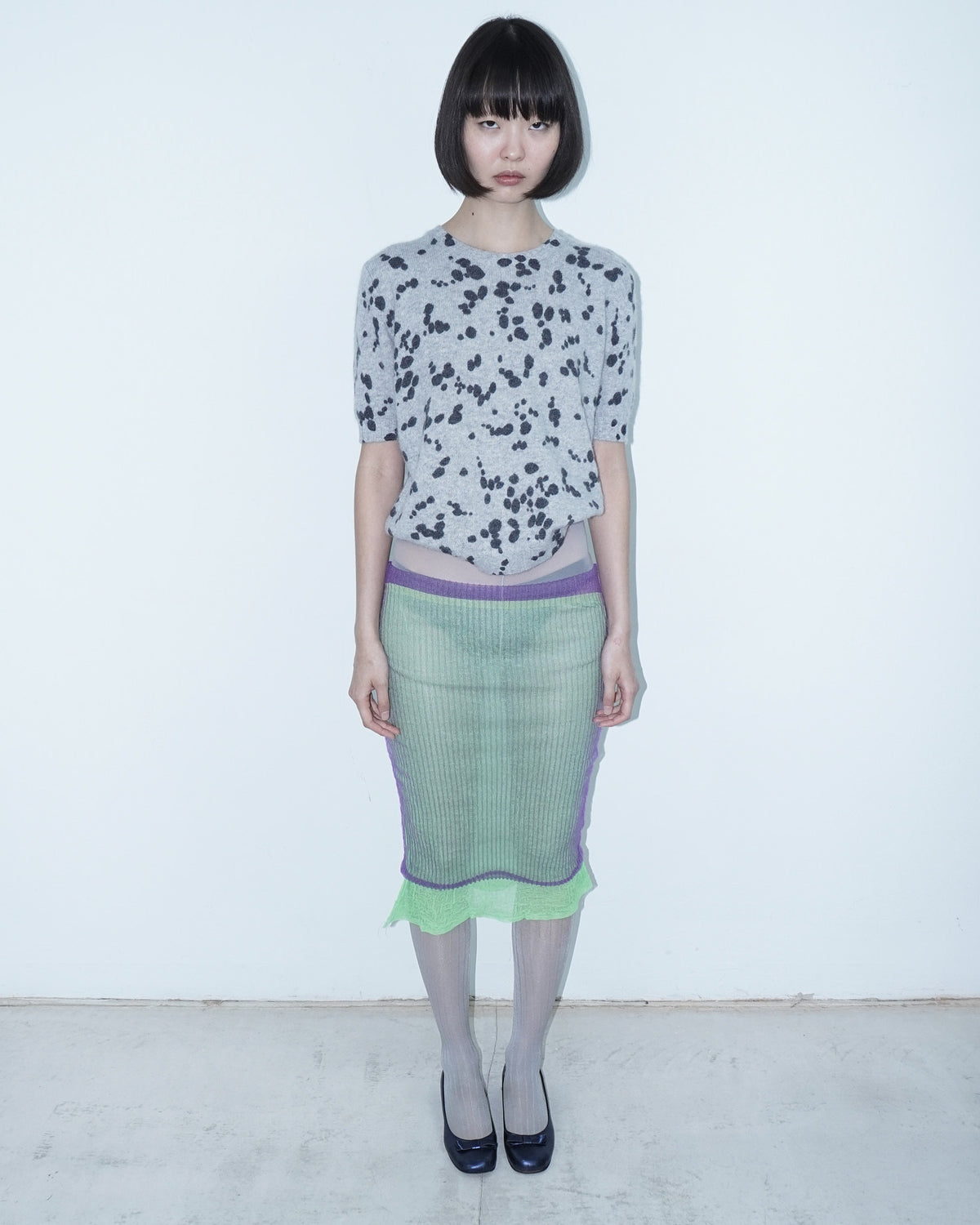 double layer green and lilac ethereal skirt