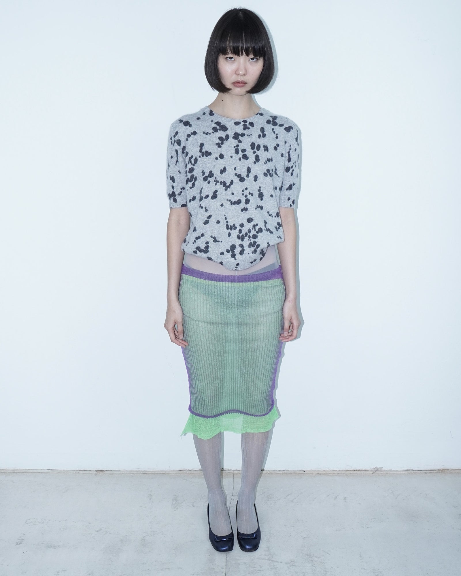 double layer green and lilac ethereal skirt