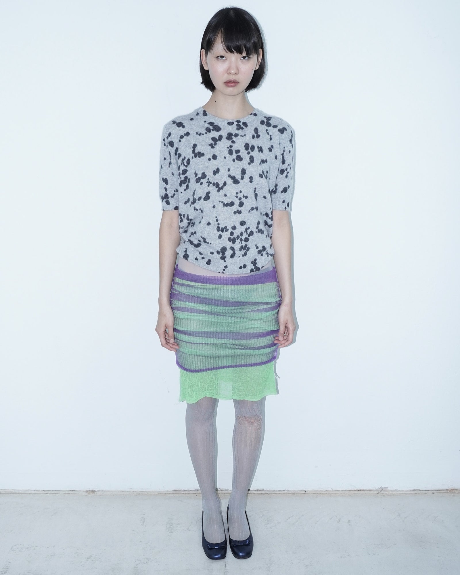 double layer green and lilac ethereal skirt