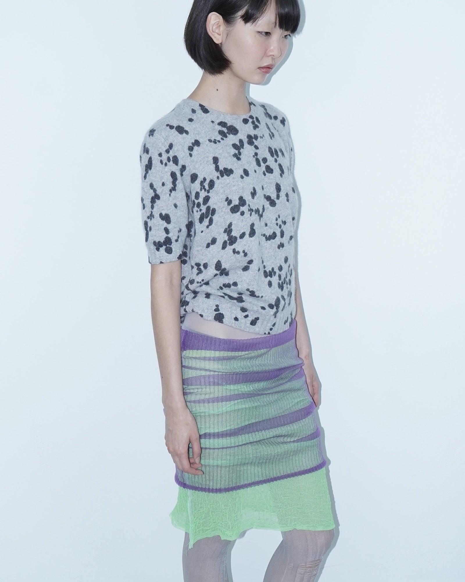 double layer green and lilac ethereal skirt
