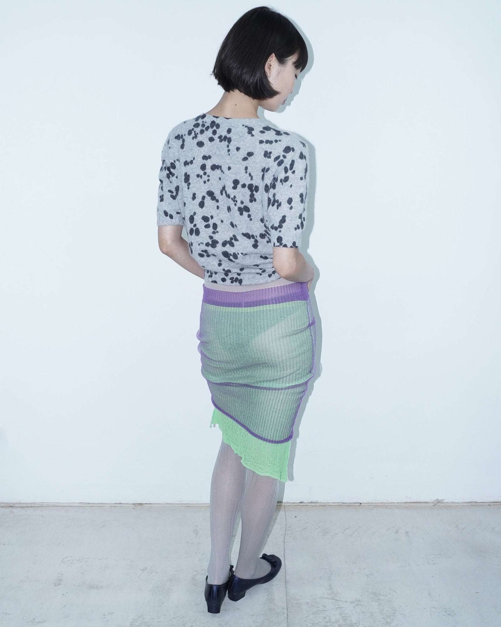 double layer green and lilac ethereal skirt