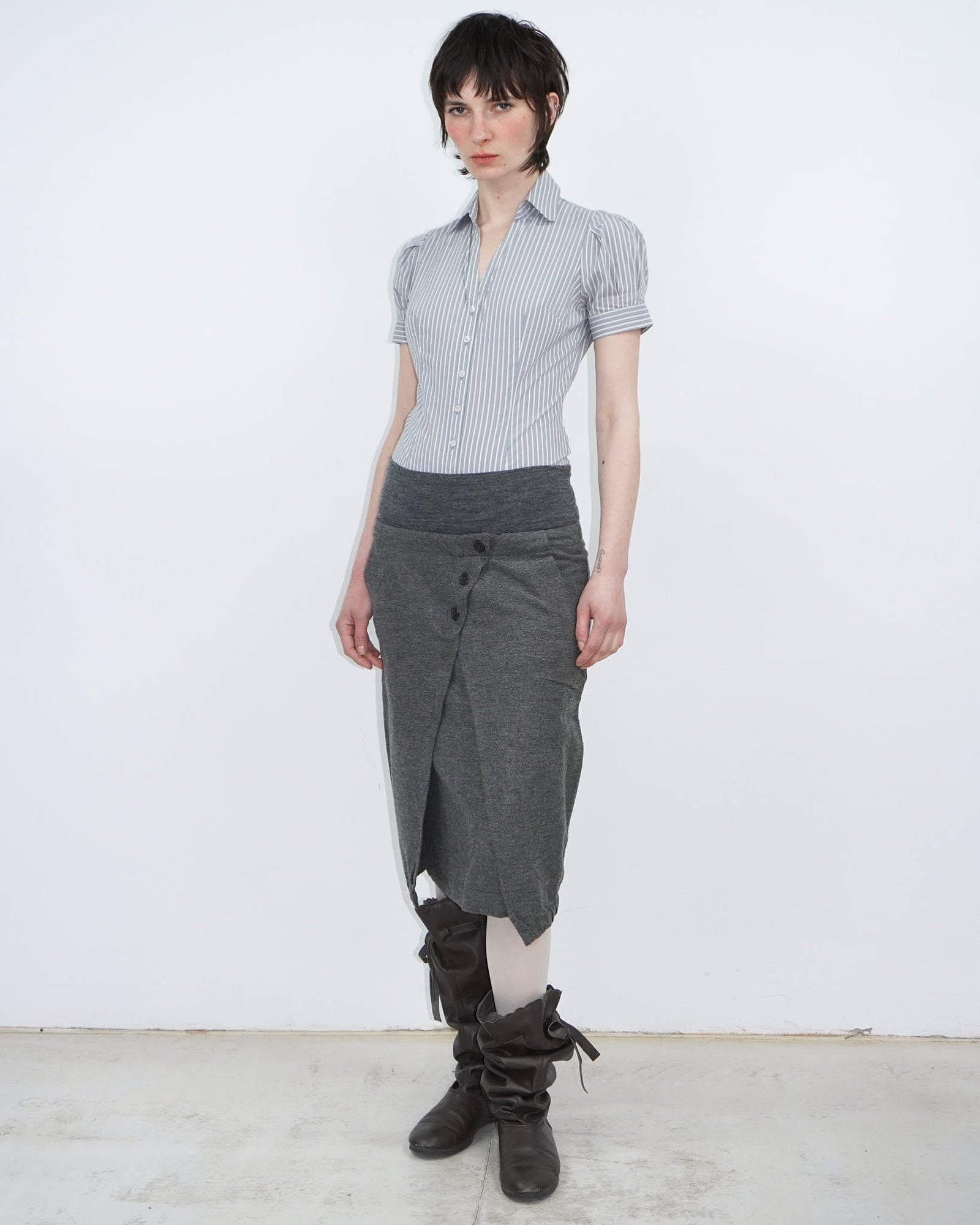 double waisted asymmetrical bubble skirt