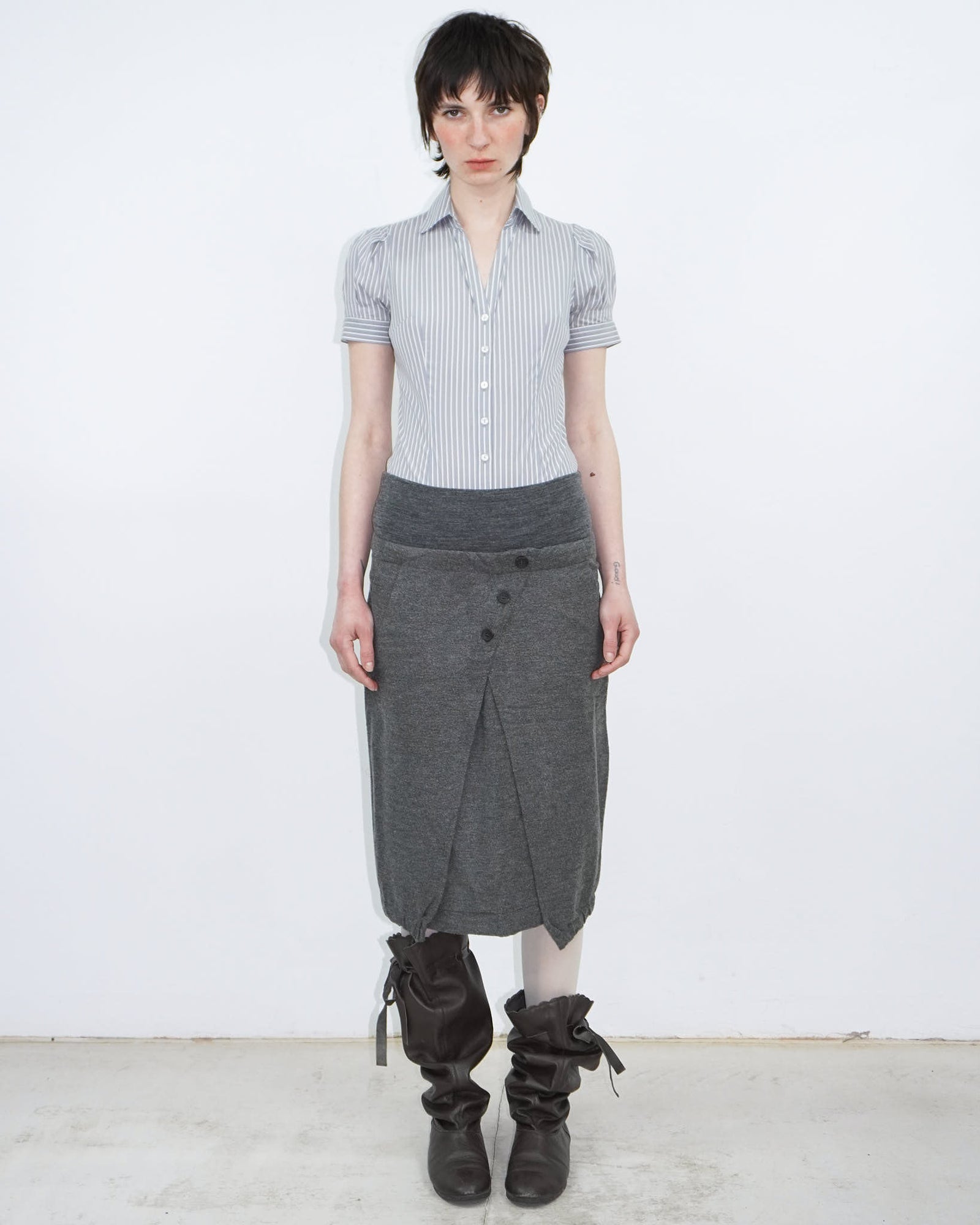 double waisted asymmetrical bubble skirt