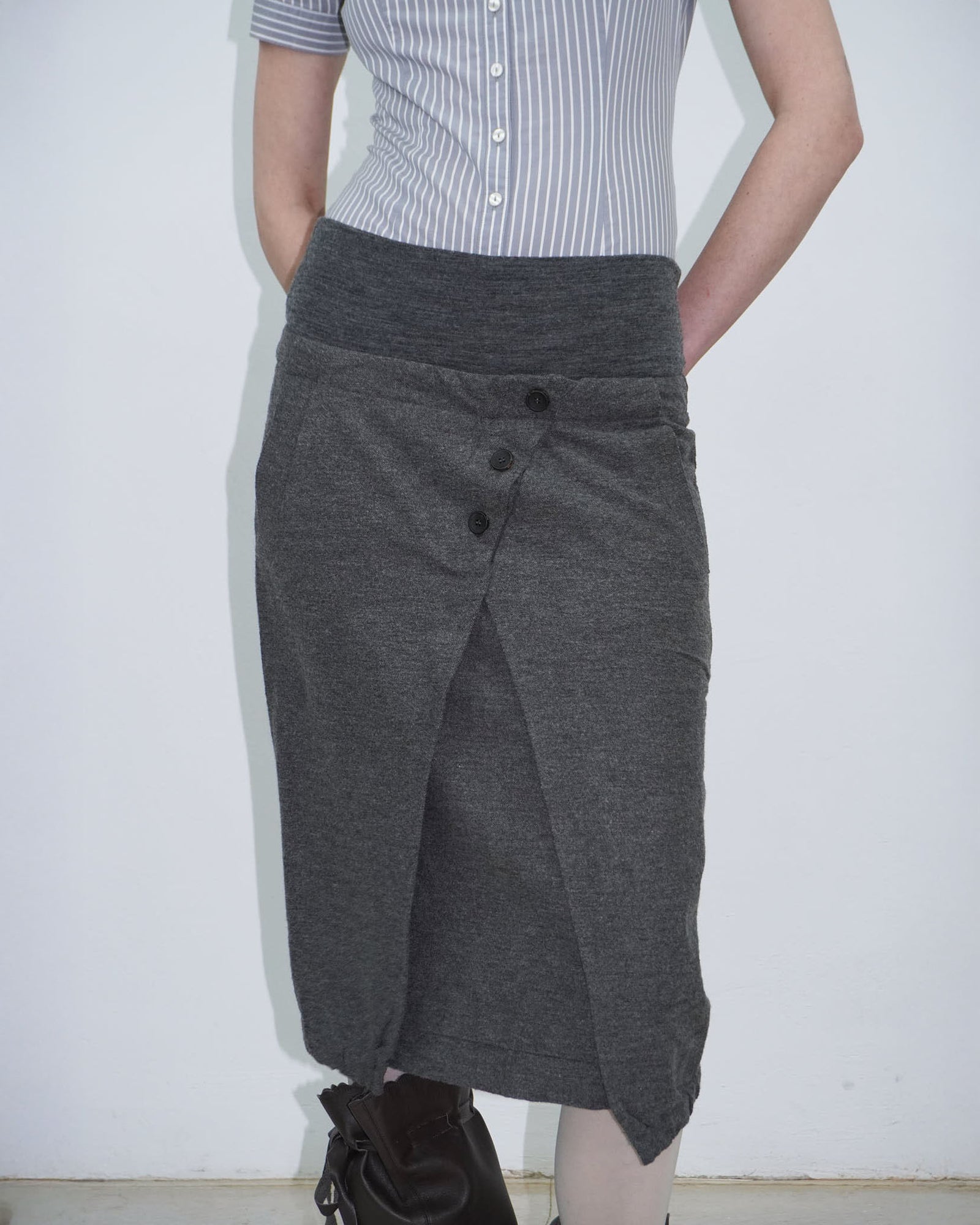 double waisted asymmetrical bubble skirt