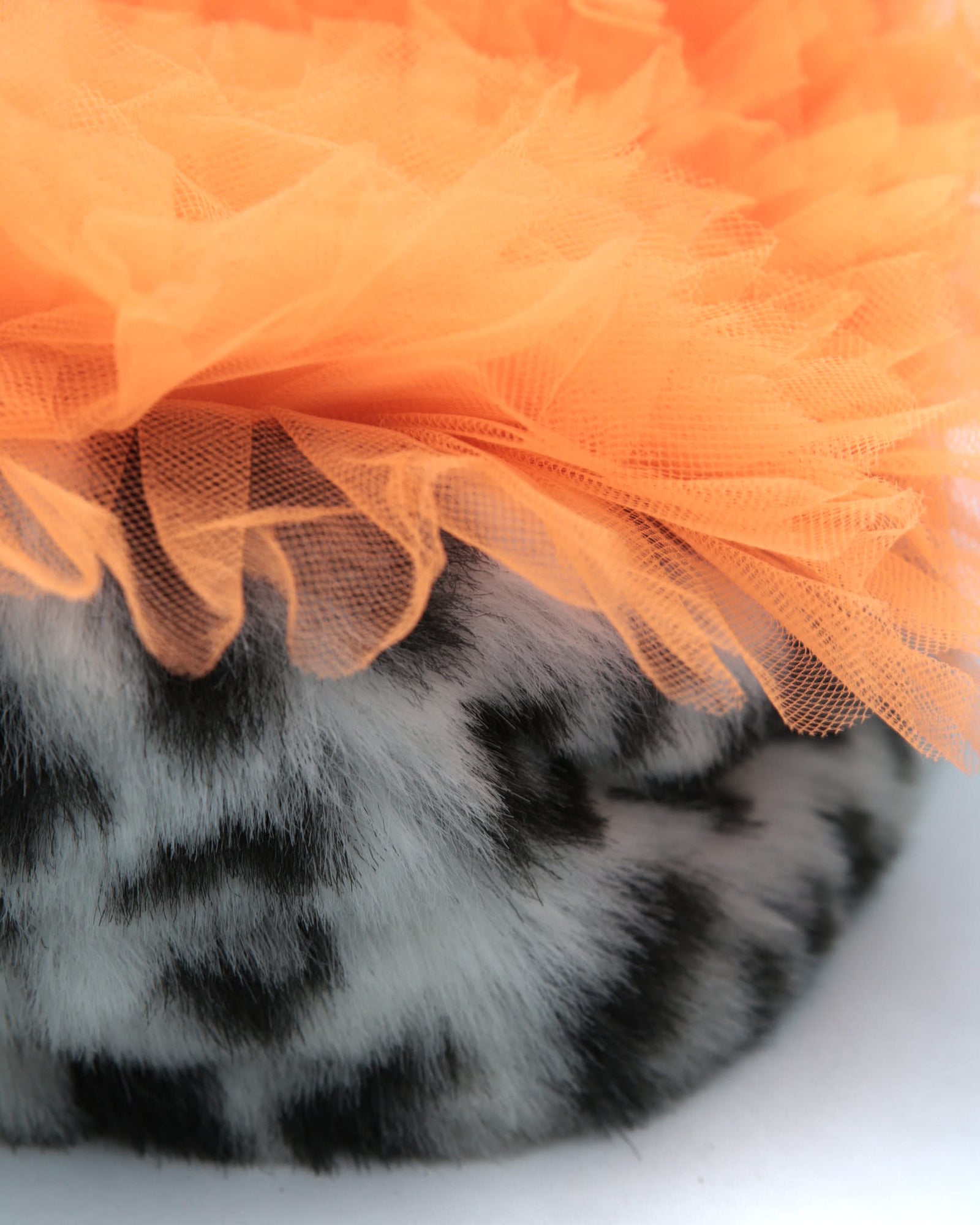 faux fur & tulle hat