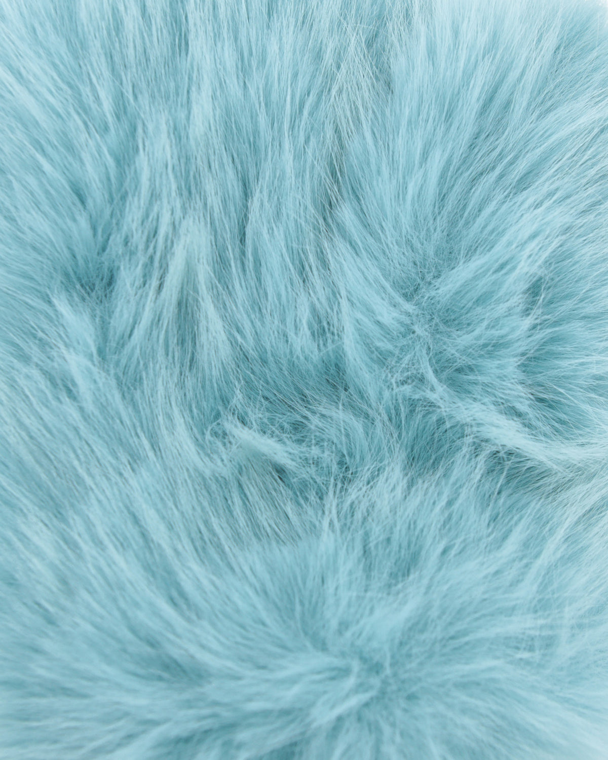 fluffy chunky blue faux-fur gloves