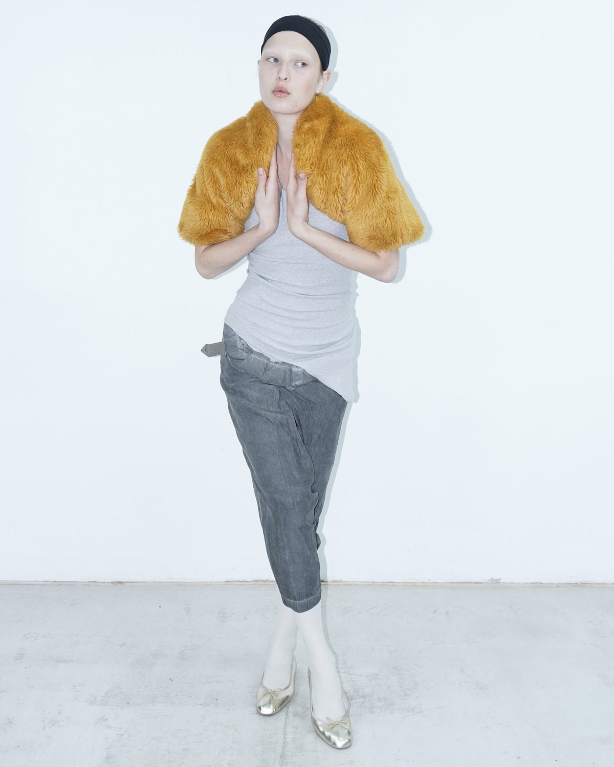 gold fur bolero