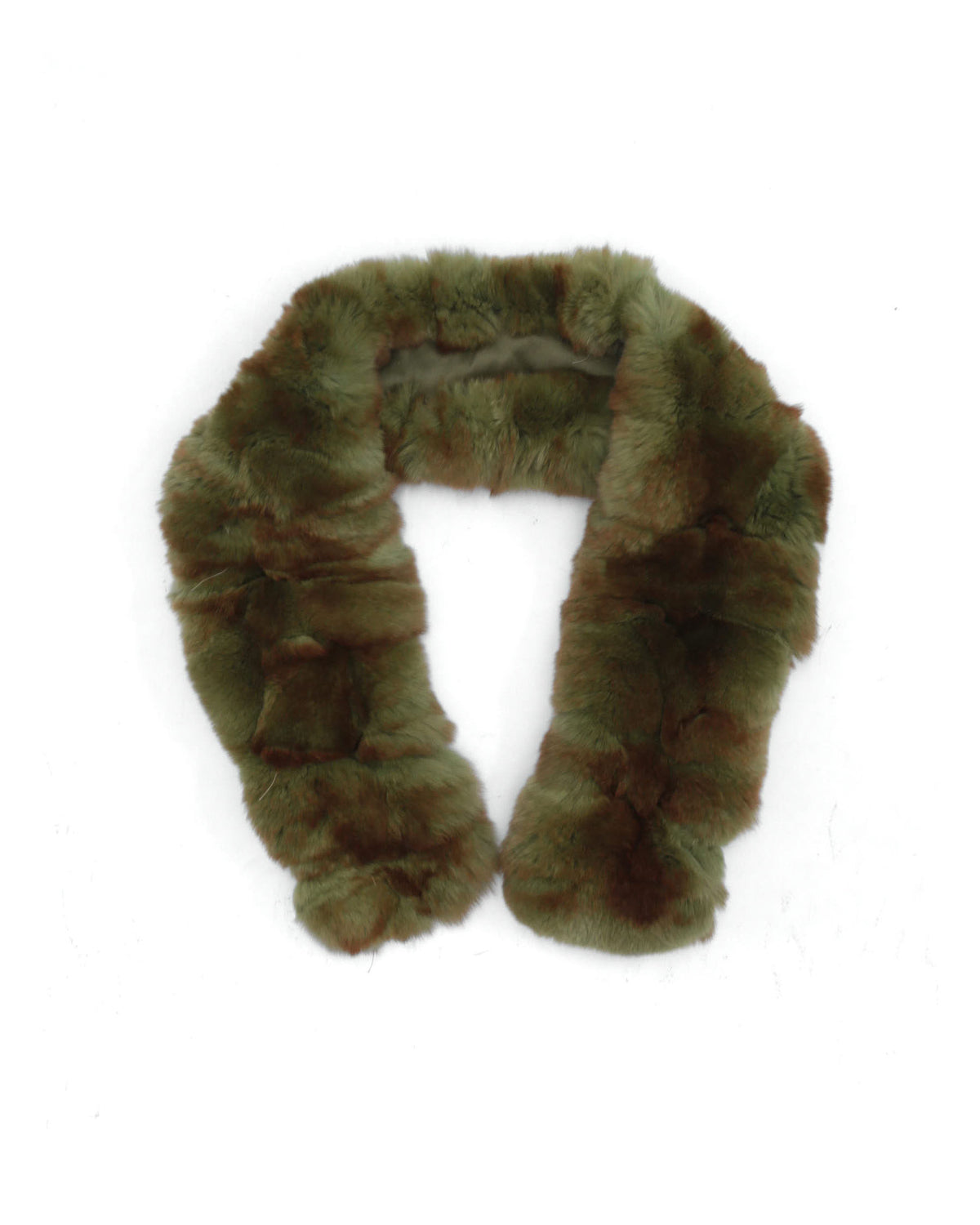 green fur scarf